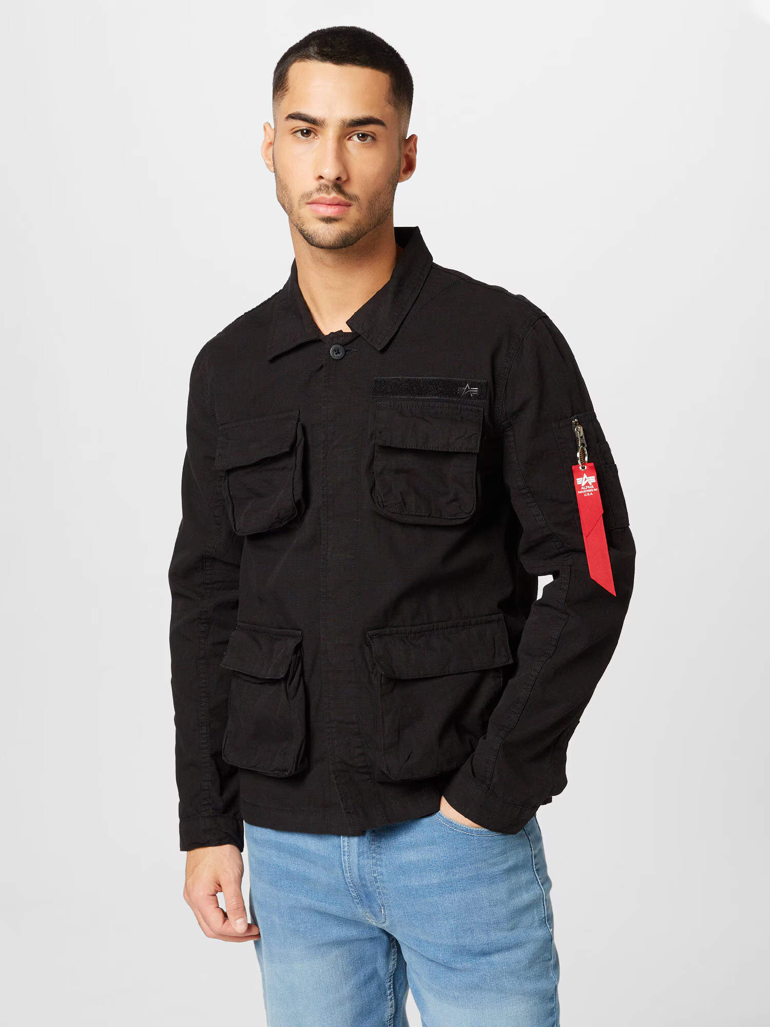 ALPHA INDUSTRIES Geacă de primăvară-toamnă roșu / negru / alb - Pled.ro