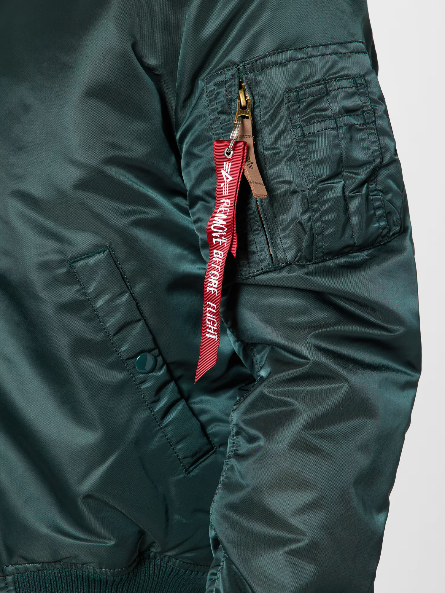 ALPHA INDUSTRIES Geacă de primăvară-toamnă verde smarald / roșu - Pled.ro