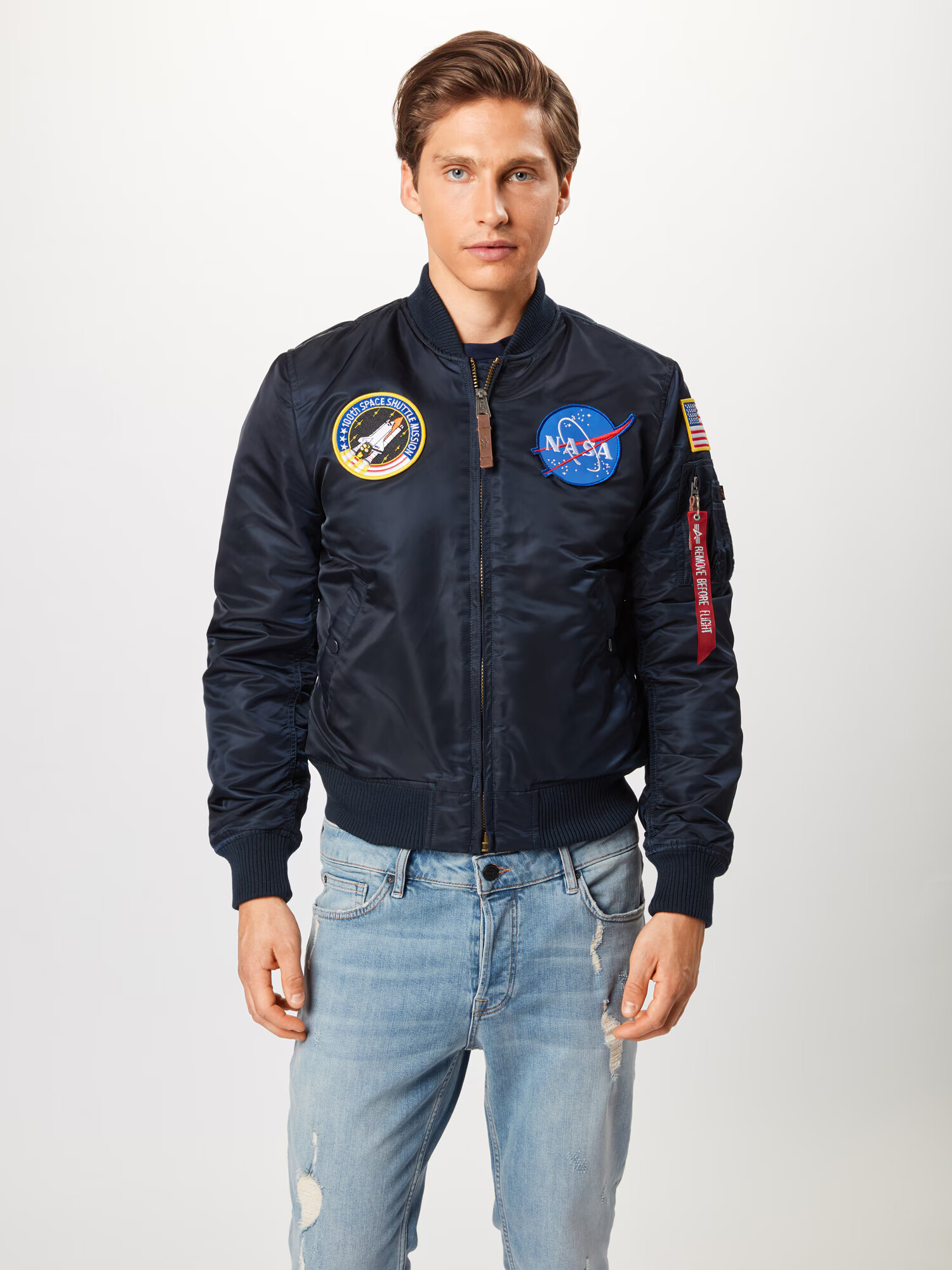 ALPHA INDUSTRIES Geacă de primăvară-toamnă 'VF NASA' albastru închis - Pled.ro