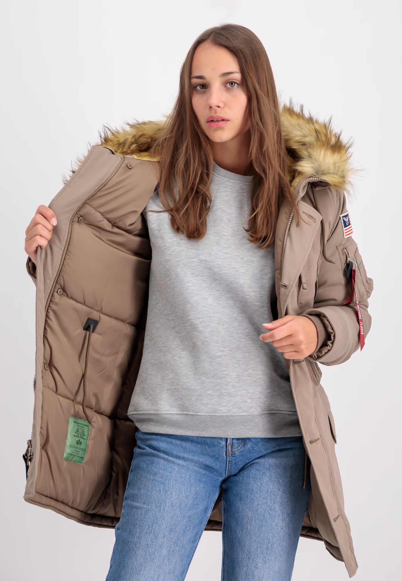 ALPHA INDUSTRIES Parka de iarnă 'Polar' bleumarin / maro / roșu / alb - Pled.ro