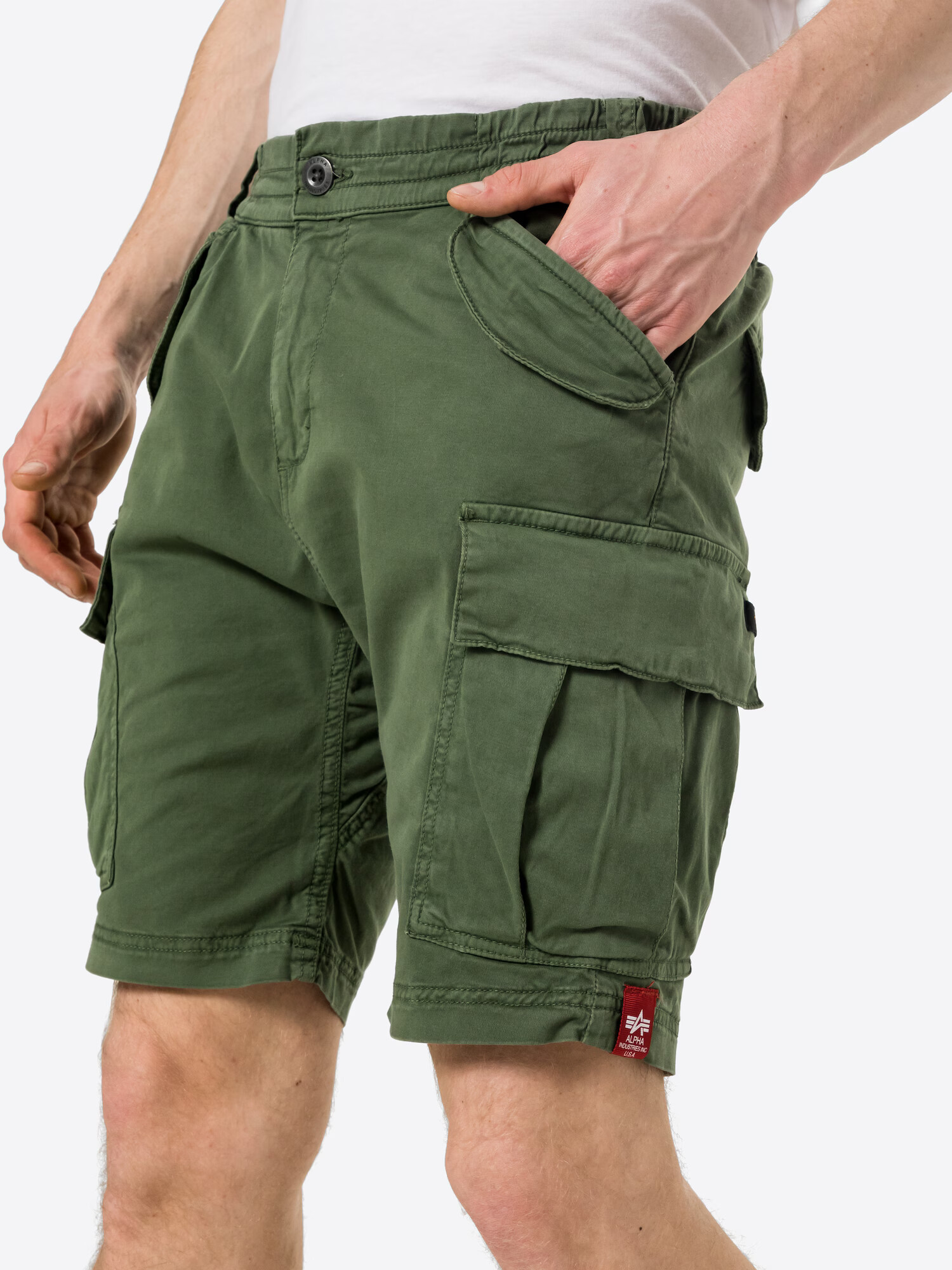 ALPHA INDUSTRIES Pantaloni cu buzunare 'Airman' verde închis - Pled.ro