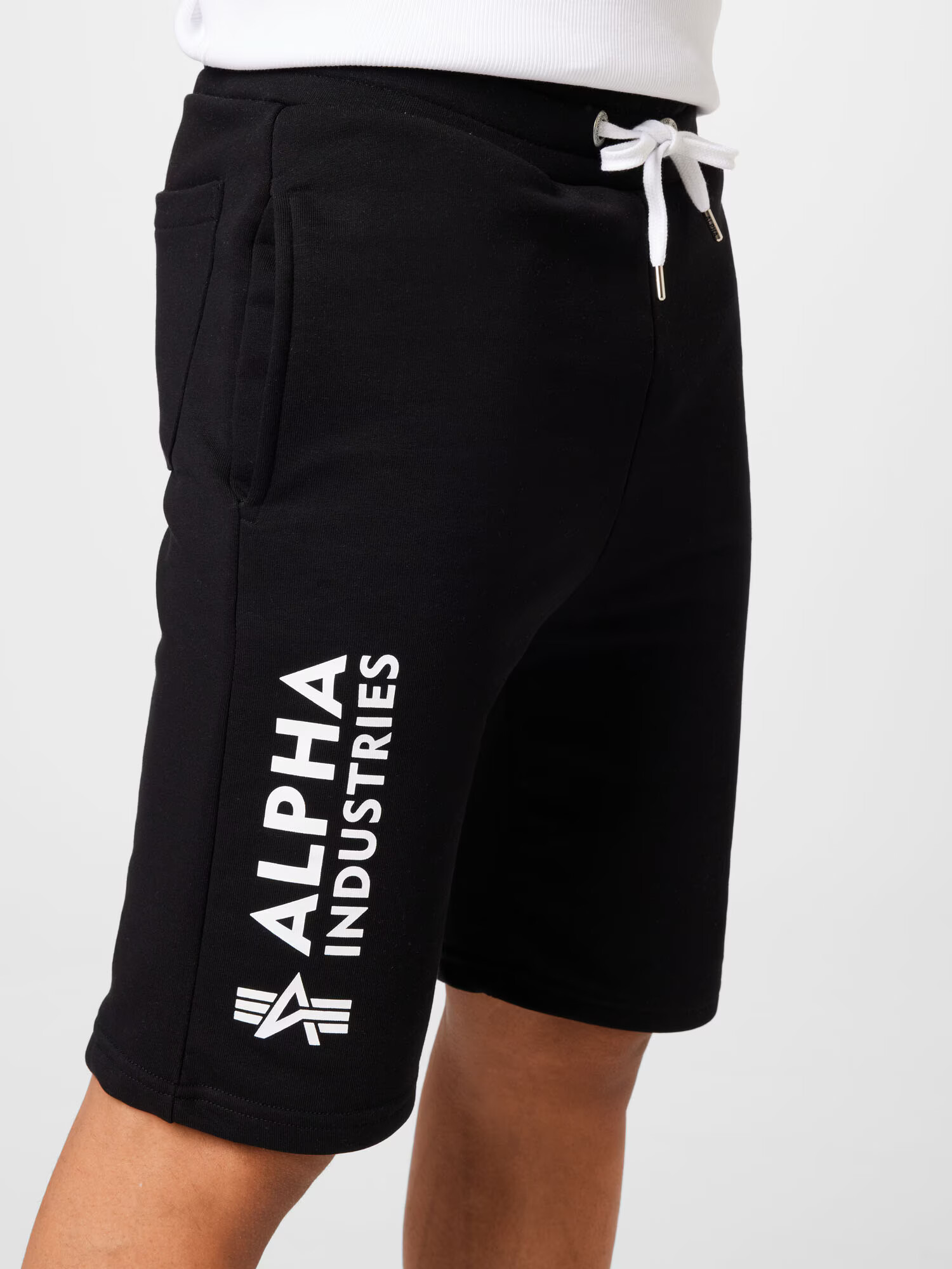 ALPHA INDUSTRIES Pantaloni negru / alb - Pled.ro