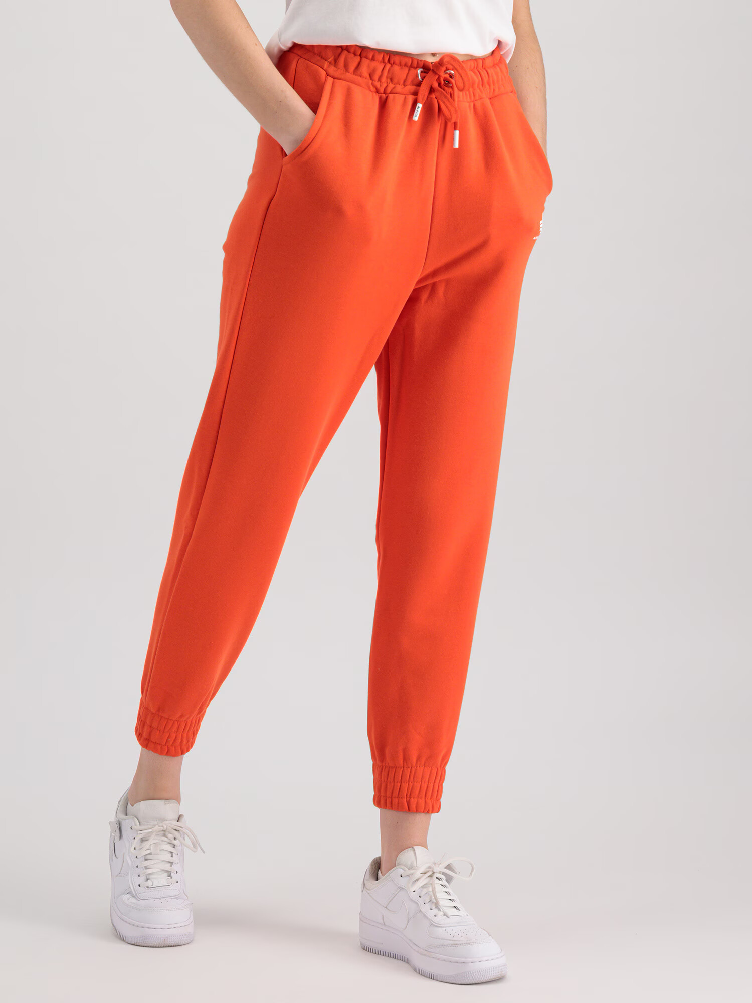 ALPHA INDUSTRIES Pantaloni roșu orange / alb - Pled.ro