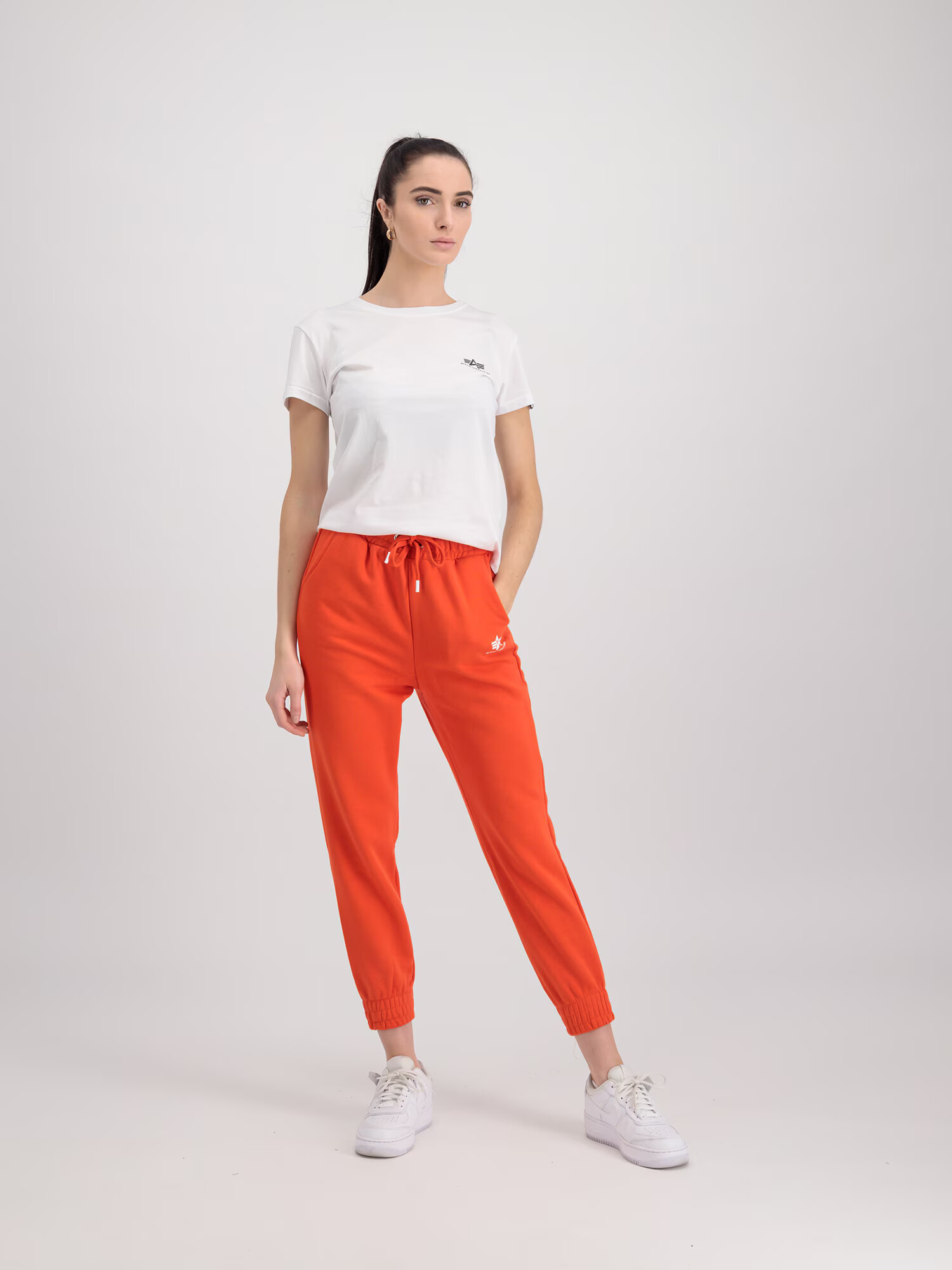 ALPHA INDUSTRIES Pantaloni roșu orange / alb - Pled.ro