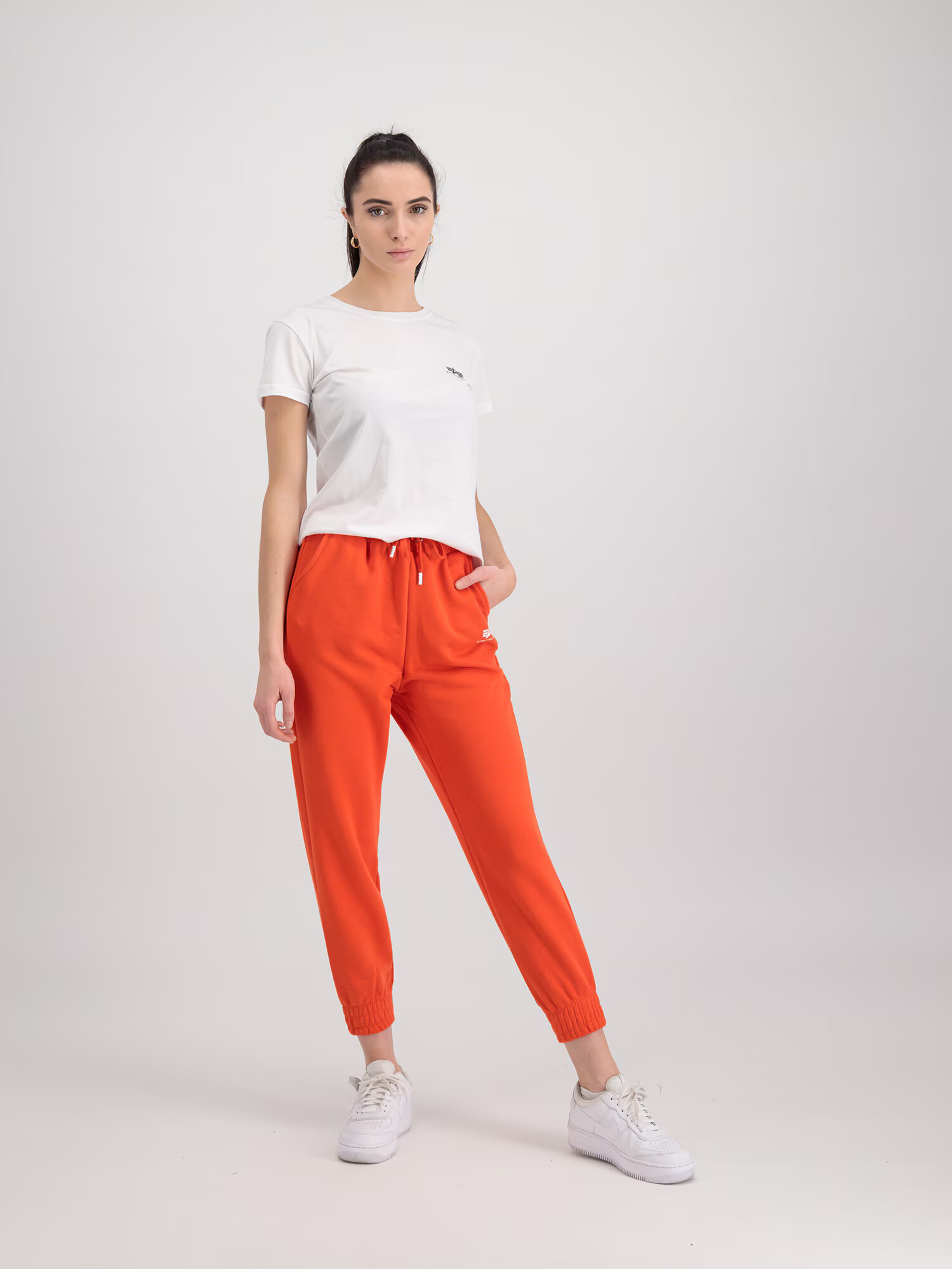 ALPHA INDUSTRIES Pantaloni roșu orange / alb - Pled.ro