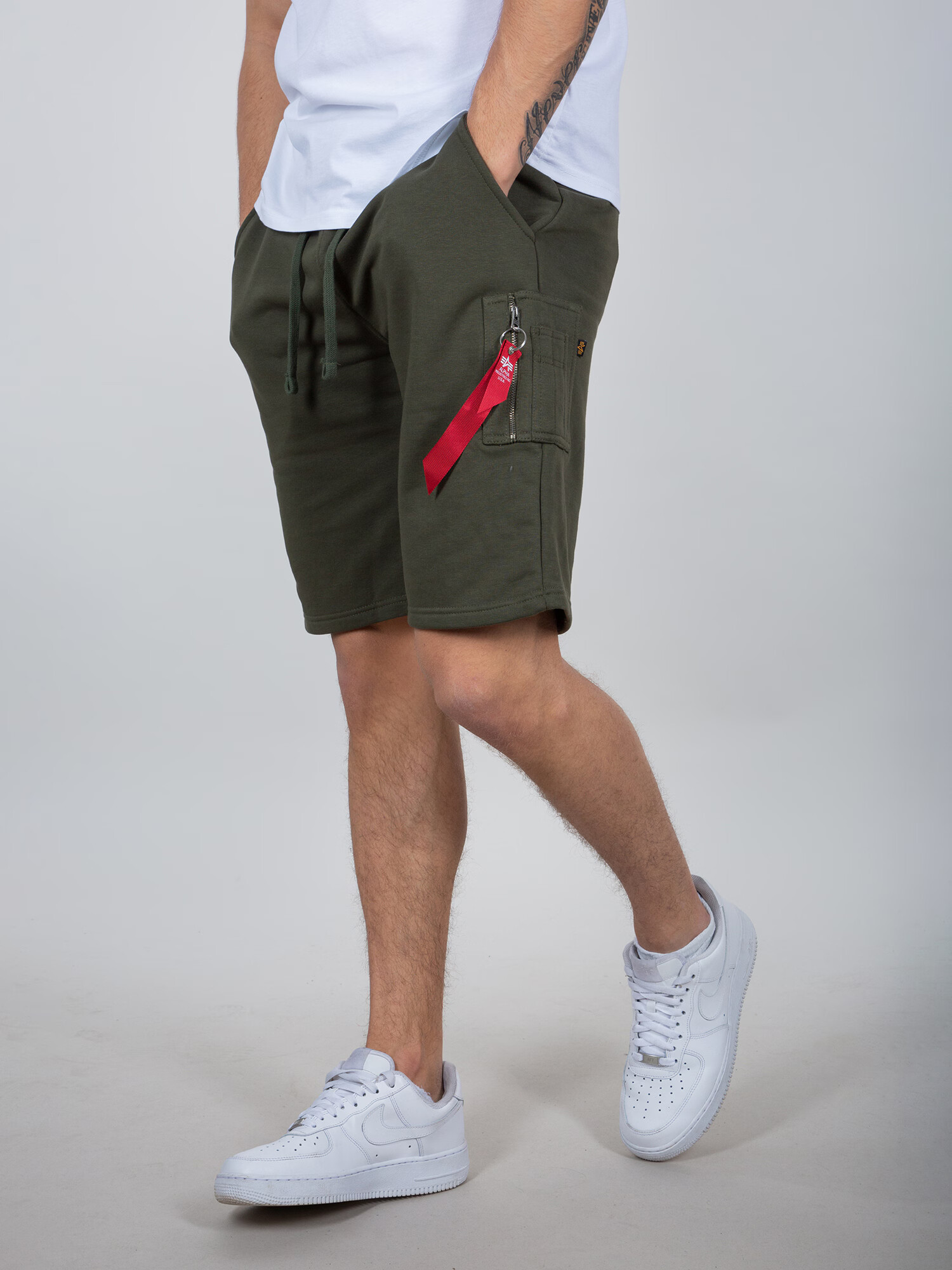 ALPHA INDUSTRIES Pantaloni verde / roșu / alb - Pled.ro