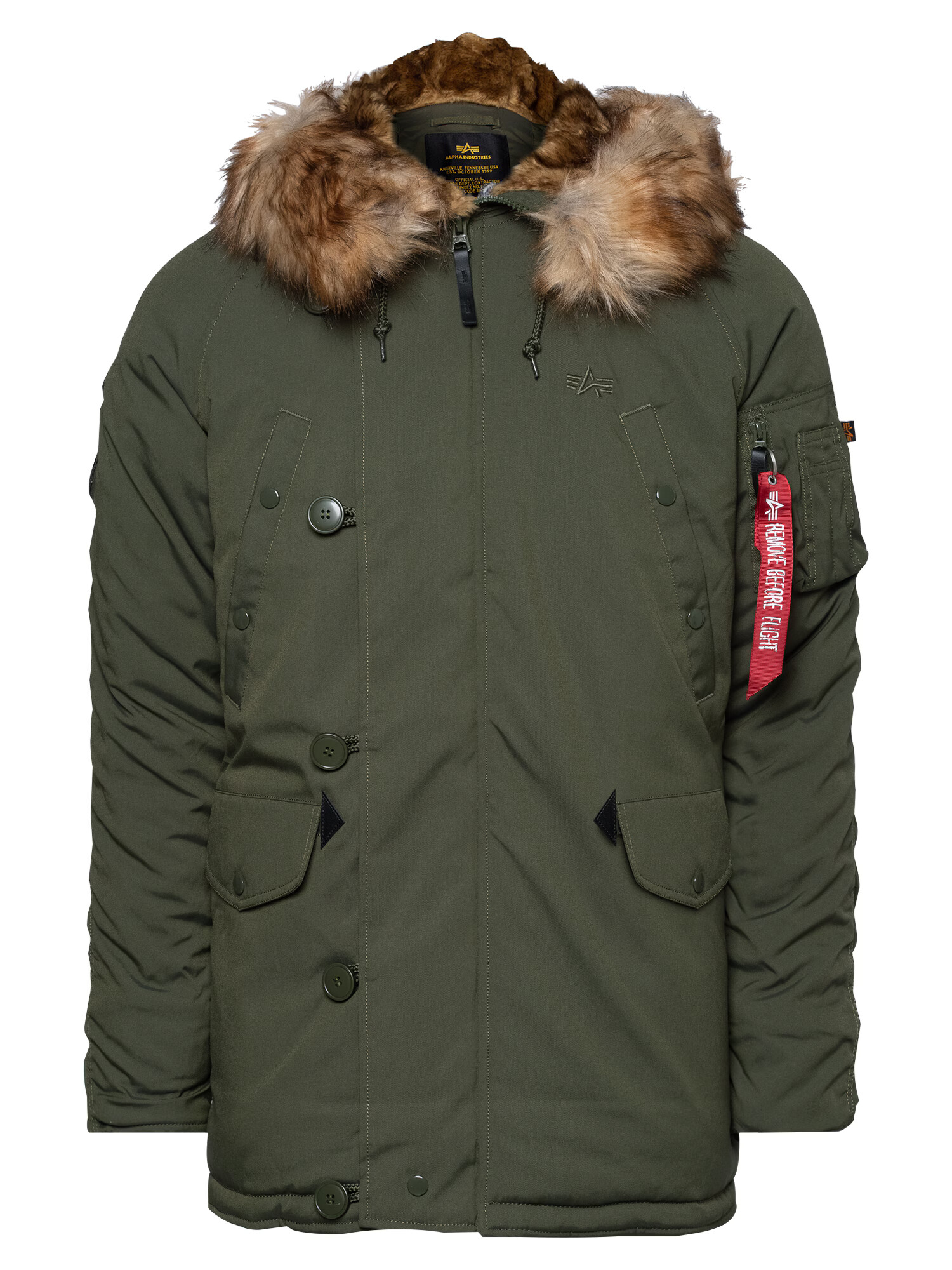 ALPHA INDUSTRIES Parka de iarnă 'Explorer' maro / oliv / roșu / alb - Pled.ro