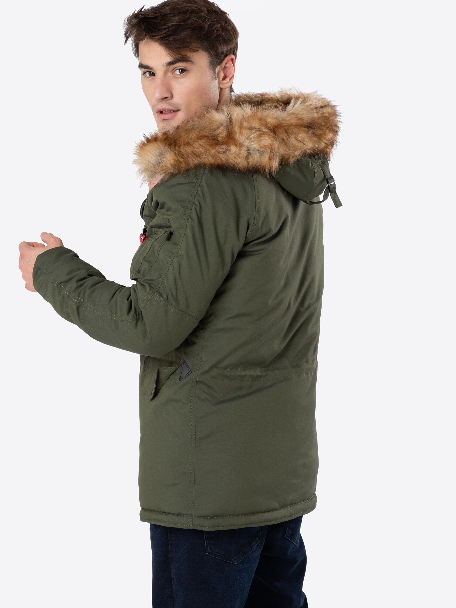 ALPHA INDUSTRIES Parka de iarnă 'Explorer' maro / oliv / roșu / alb - Pled.ro