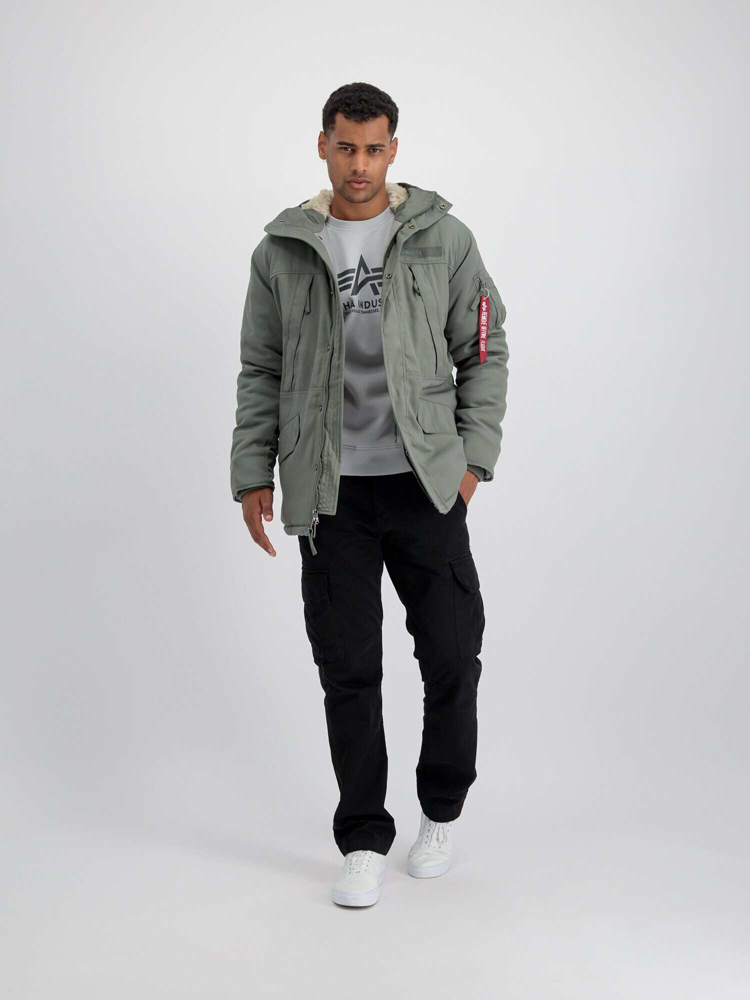 ALPHA INDUSTRIES Parka de iarnă 'N3B Expedition' verde / sângeriu - Pled.ro