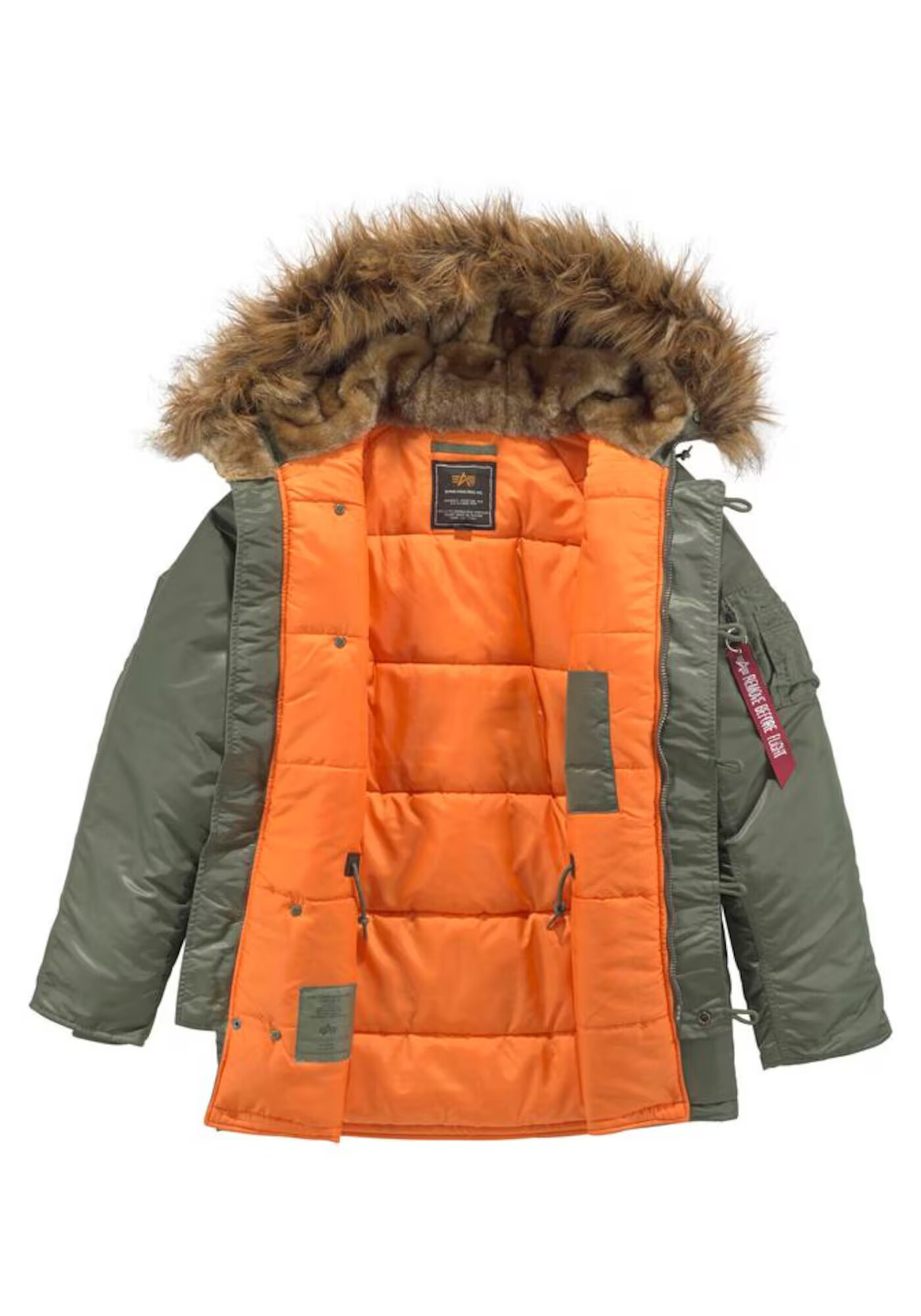 ALPHA INDUSTRIES Parka de iarnă 'N3B VF 59' oliv / portocaliu - Pled.ro