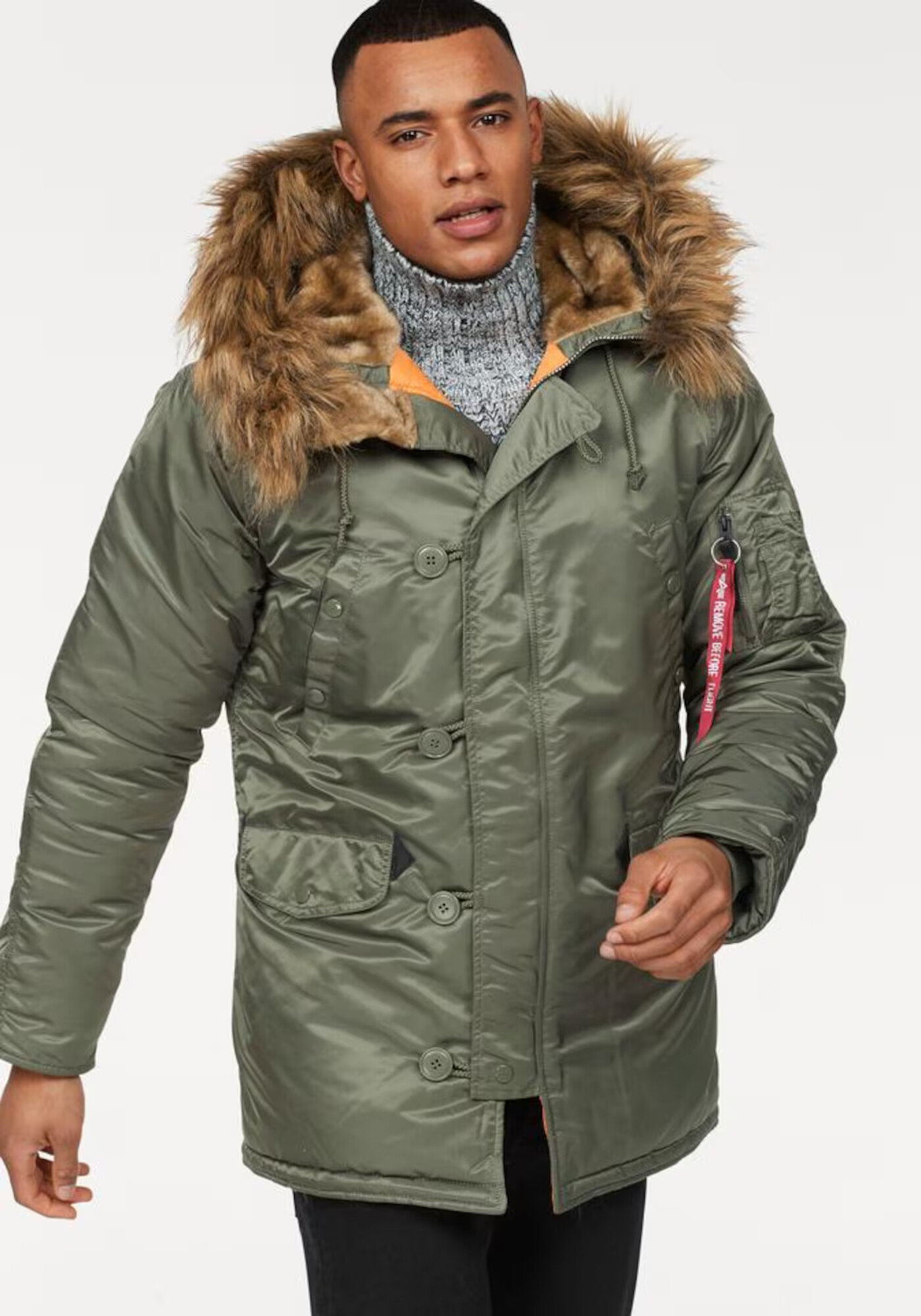 ALPHA INDUSTRIES Parka de iarnă 'N3B VF 59' oliv / portocaliu - Pled.ro