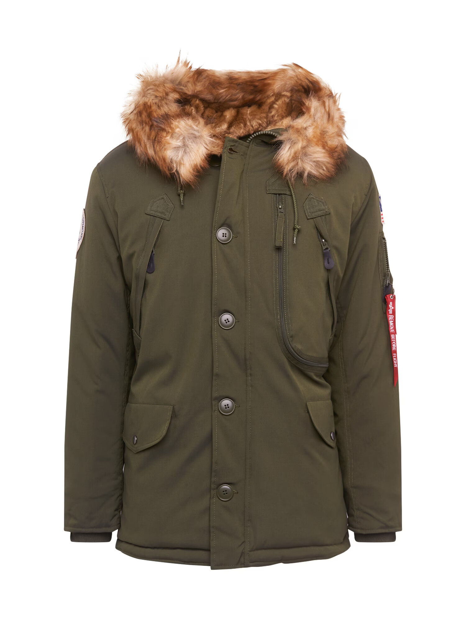 ALPHA INDUSTRIES Parka de iarnă 'Polar' șamoa / oliv / roșu intens / alb - Pled.ro