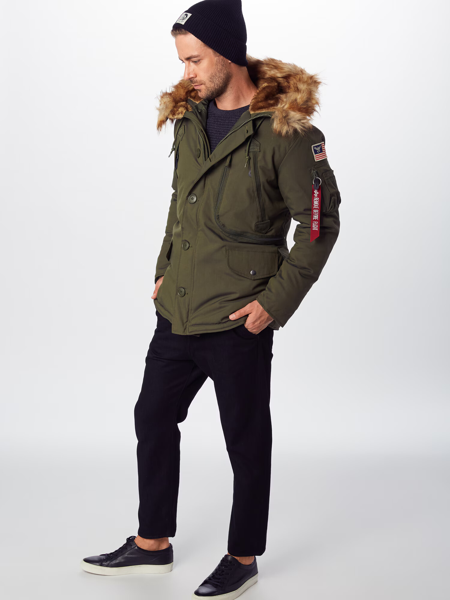 ALPHA INDUSTRIES Parka de iarnă 'Polar' șamoa / oliv / roșu intens / alb - Pled.ro