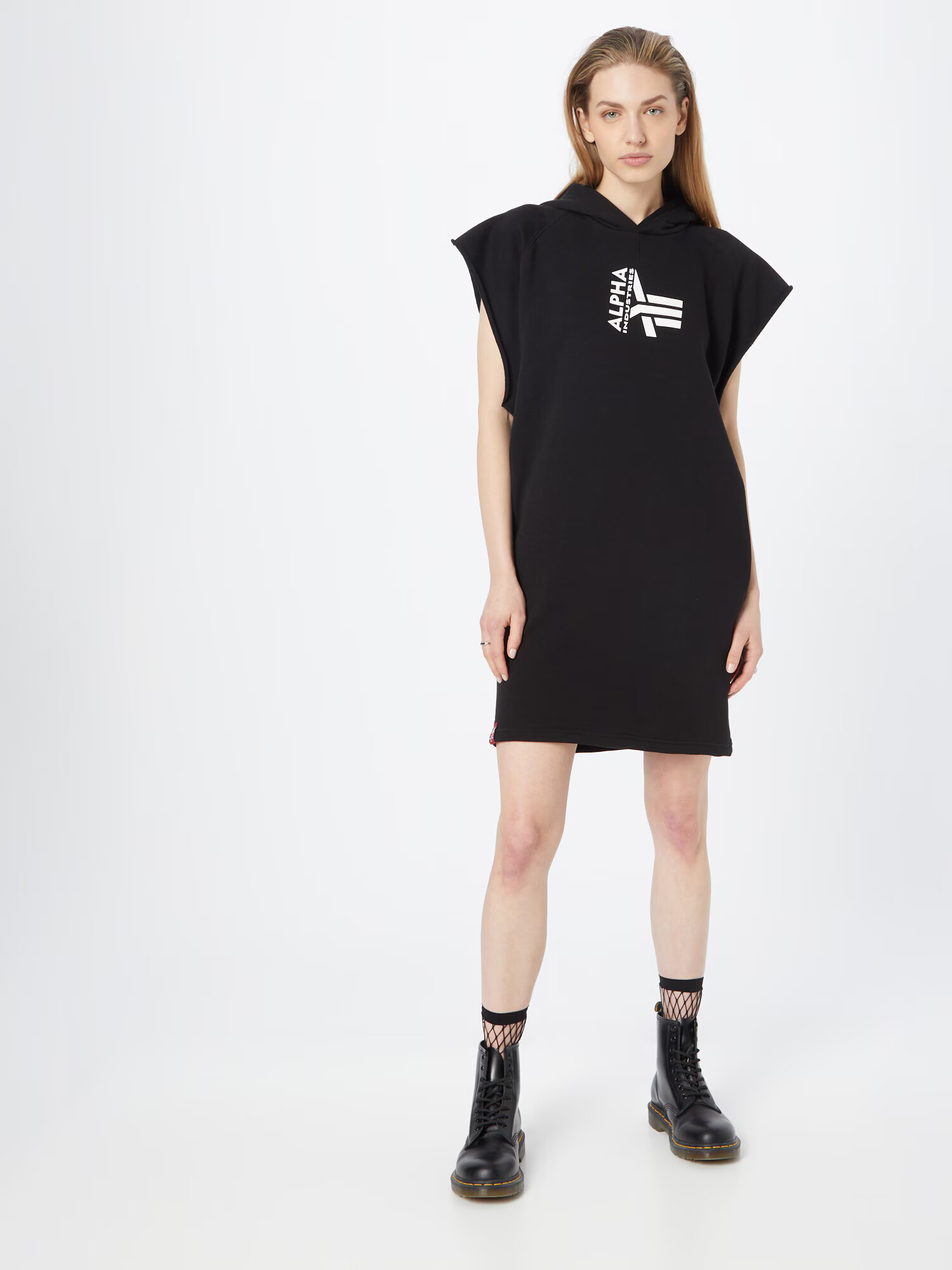 ALPHA INDUSTRIES Rochie negru / alb - Pled.ro