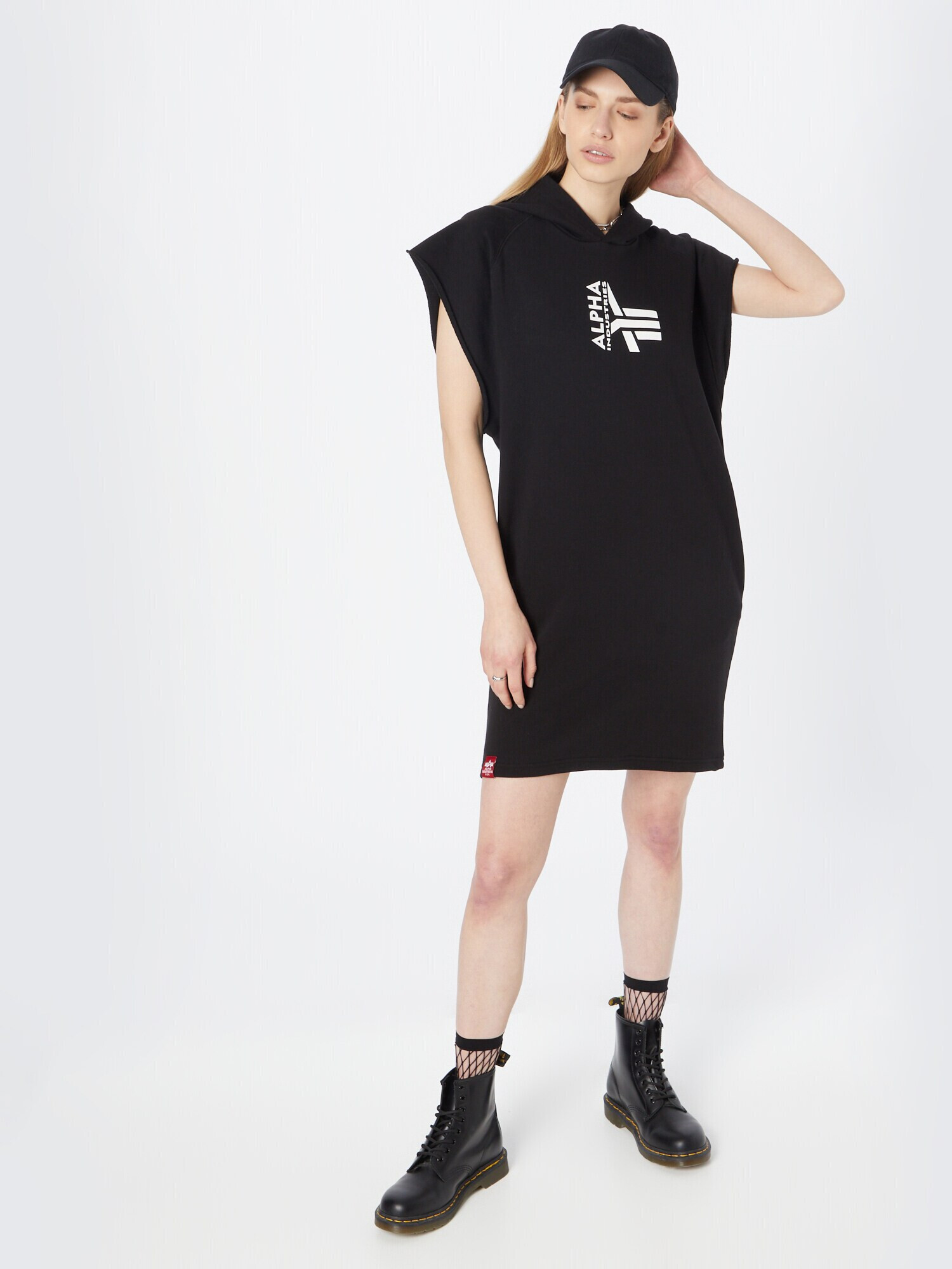 ALPHA INDUSTRIES Rochie negru / alb - Pled.ro