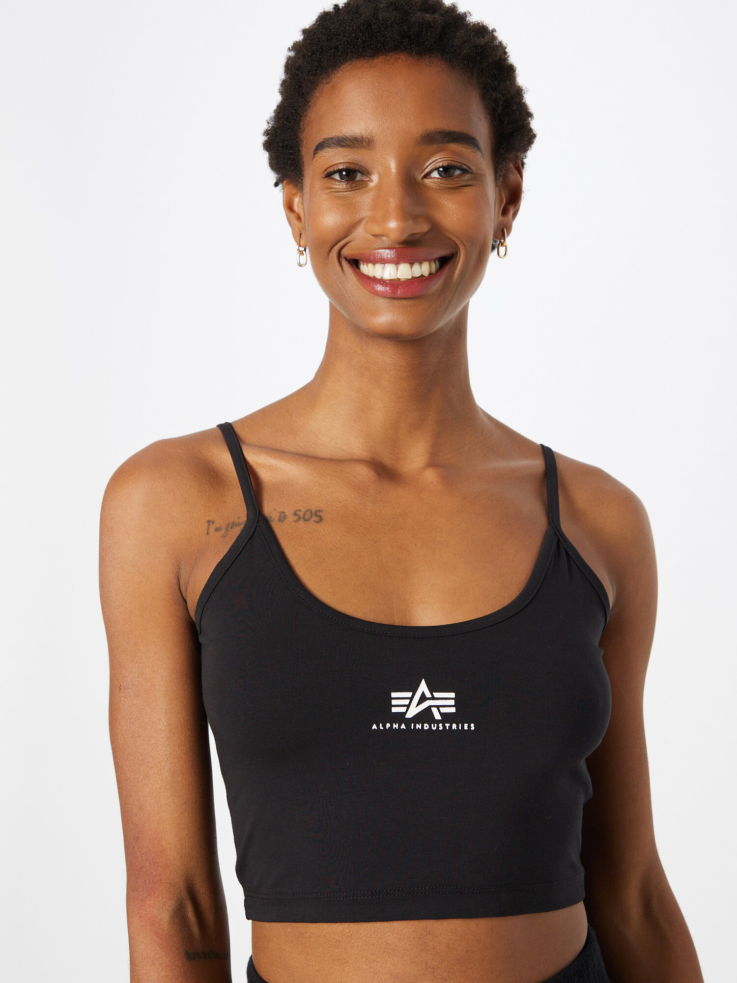 ALPHA INDUSTRIES Top negru / alb - Pled.ro