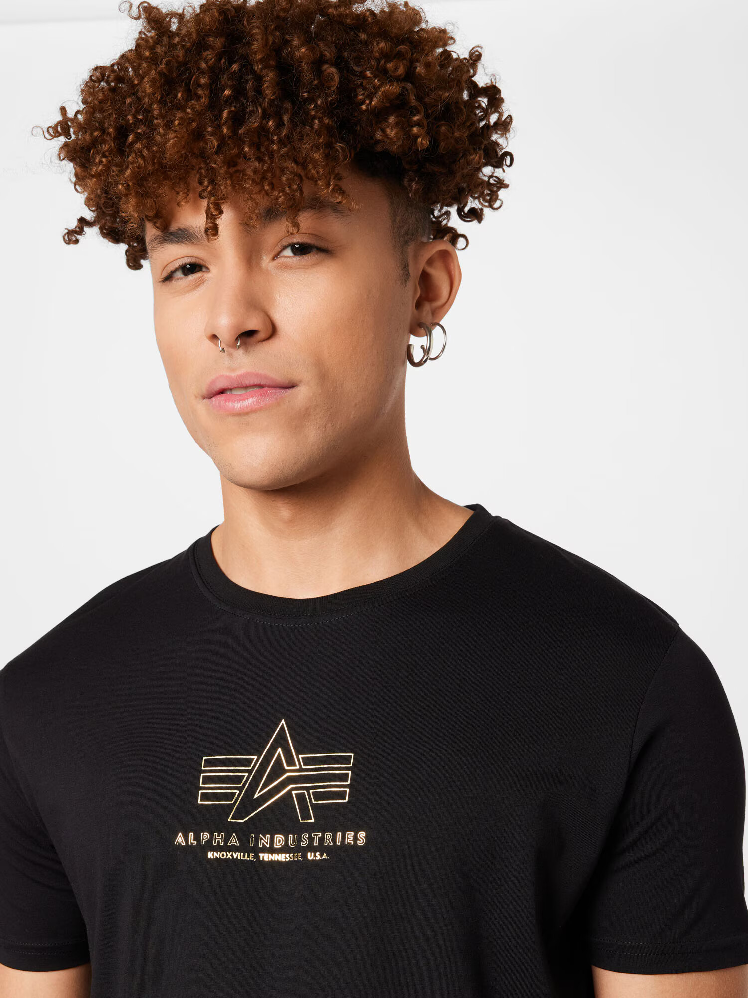 ALPHA INDUSTRIES Tricou auriu / negru - Pled.ro