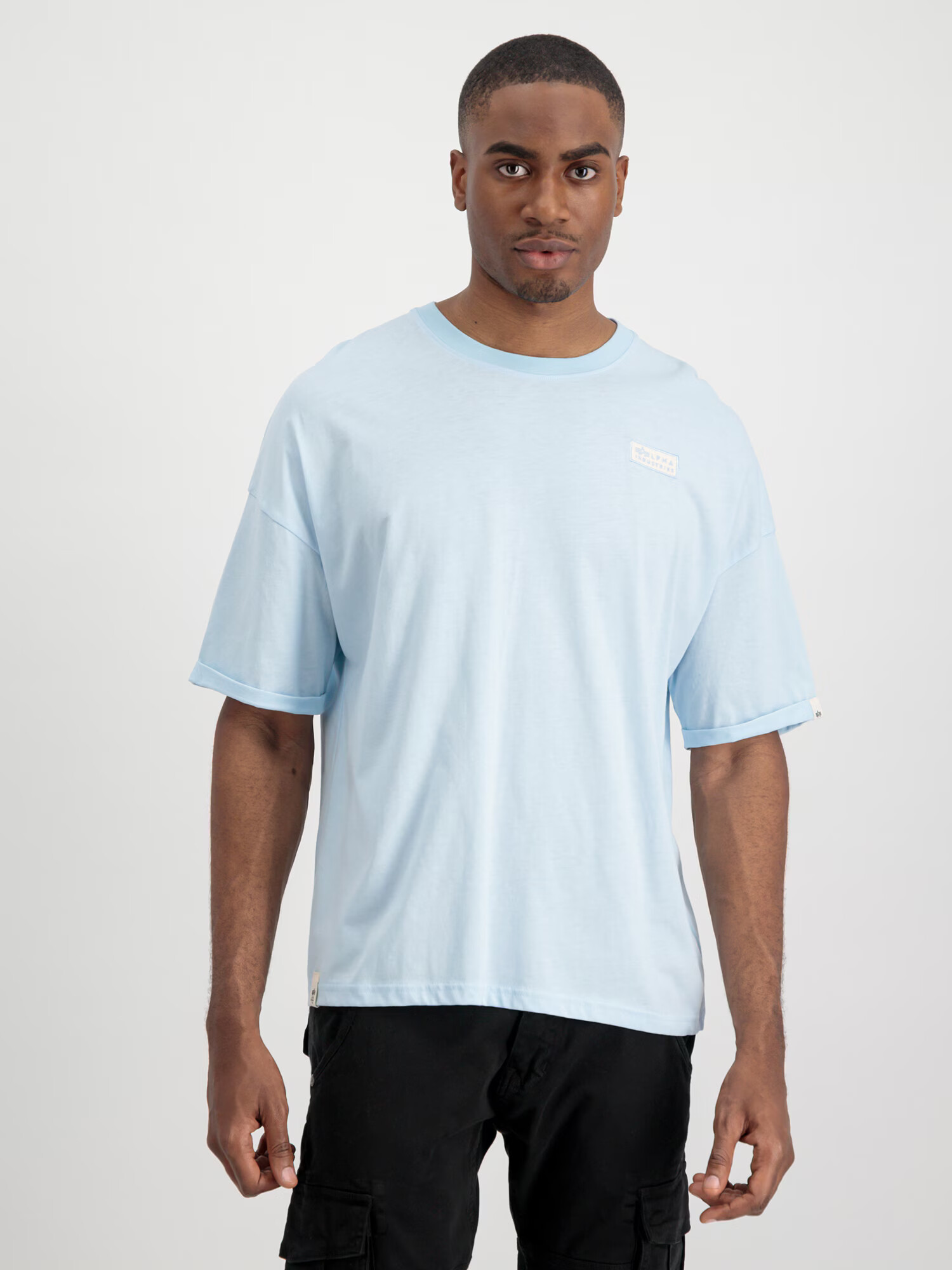 ALPHA INDUSTRIES Tricou azur / alb - Pled.ro