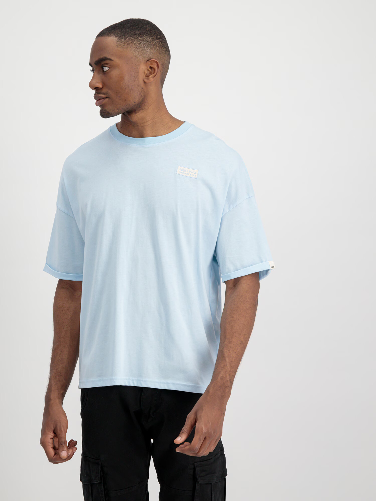 ALPHA INDUSTRIES Tricou azur / alb - Pled.ro