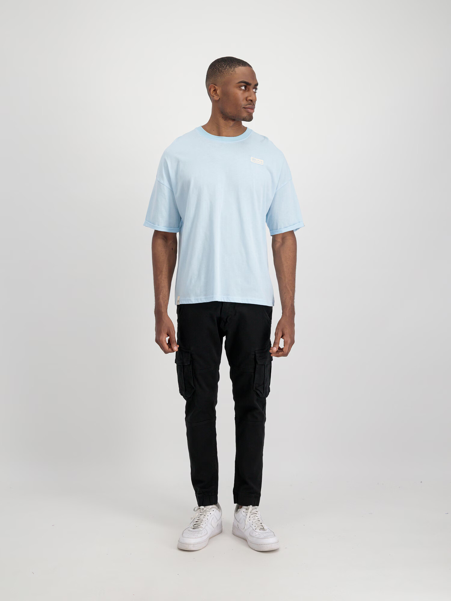 ALPHA INDUSTRIES Tricou azur / alb - Pled.ro