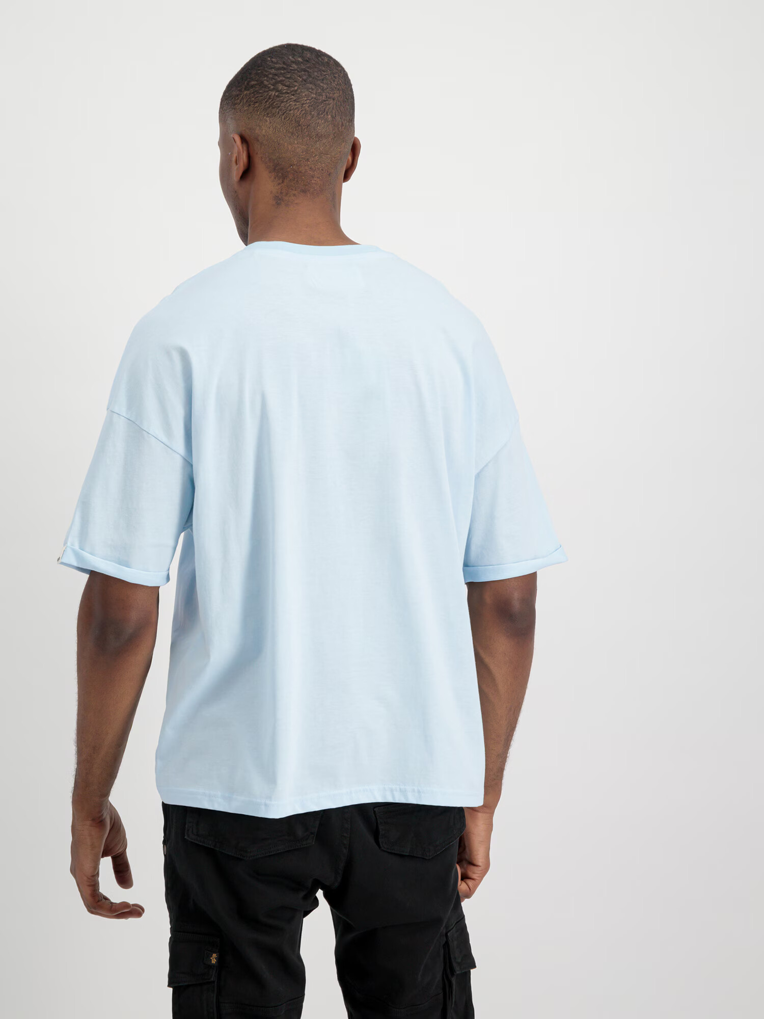 ALPHA INDUSTRIES Tricou azur / alb - Pled.ro