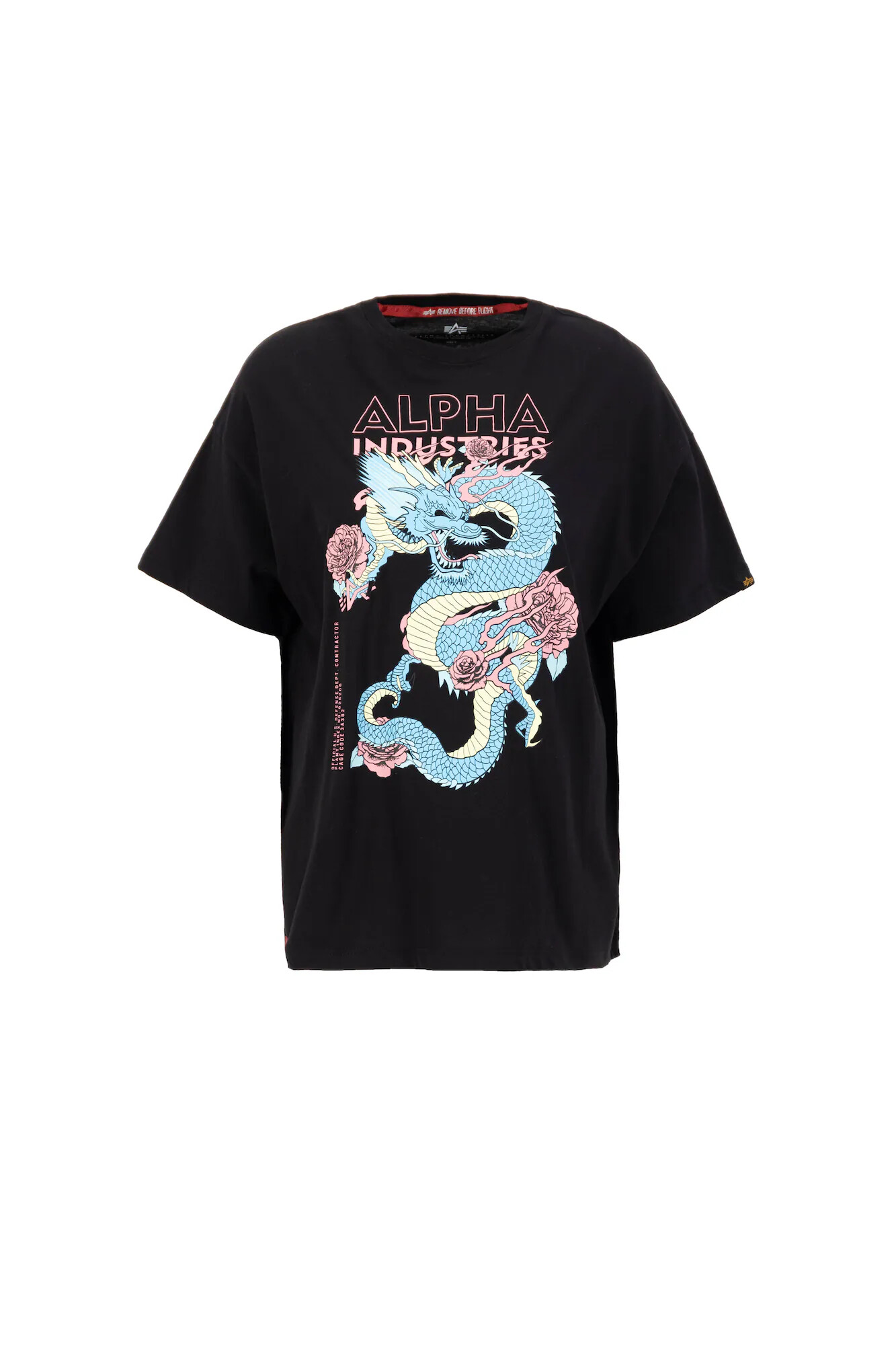 ALPHA INDUSTRIES Tricou 'Dragon' albastru deschis / roz / negru / alb - Pled.ro