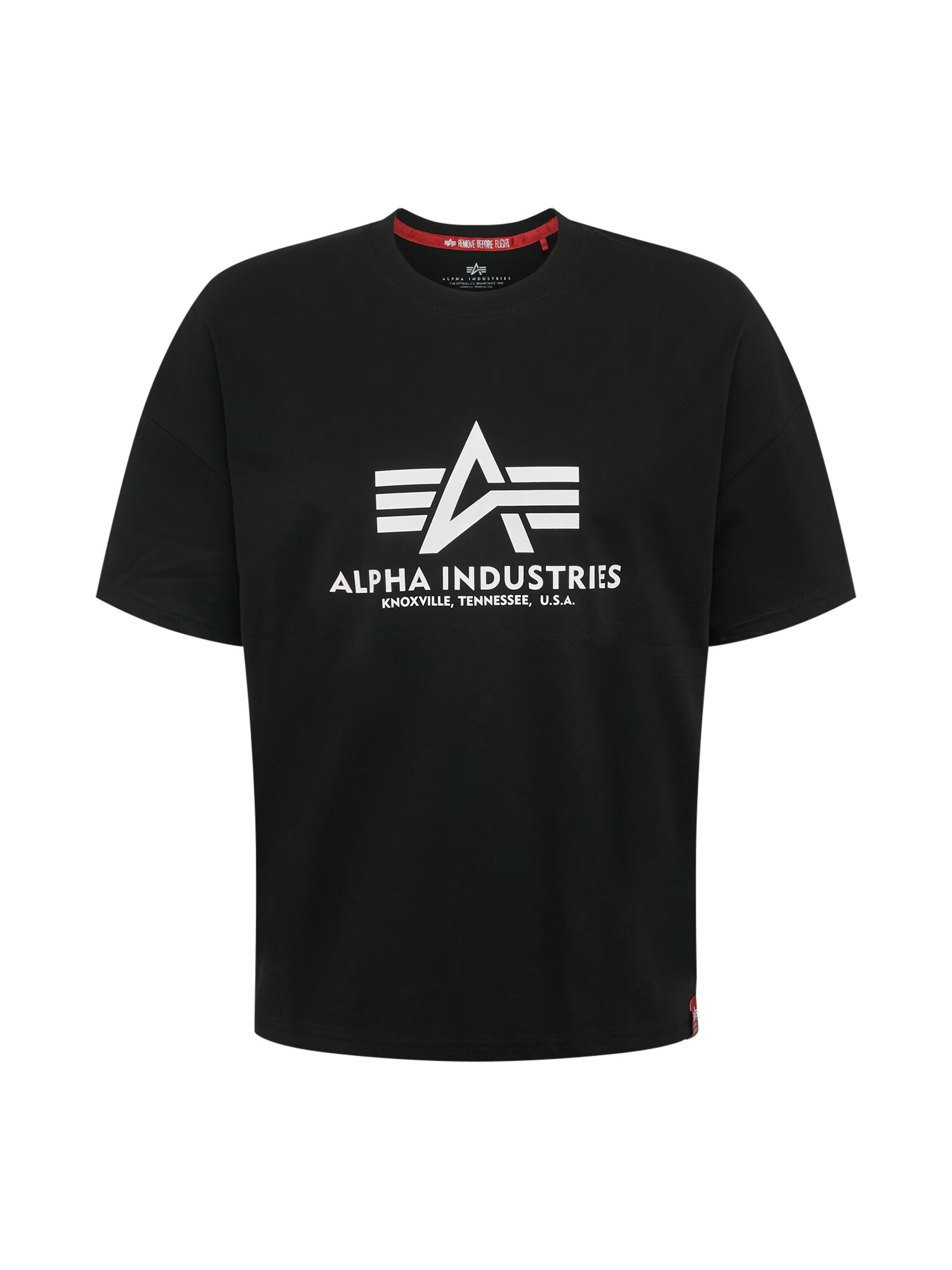 ALPHA INDUSTRIES Tricou 'Heavy' negru / alb - Pled.ro