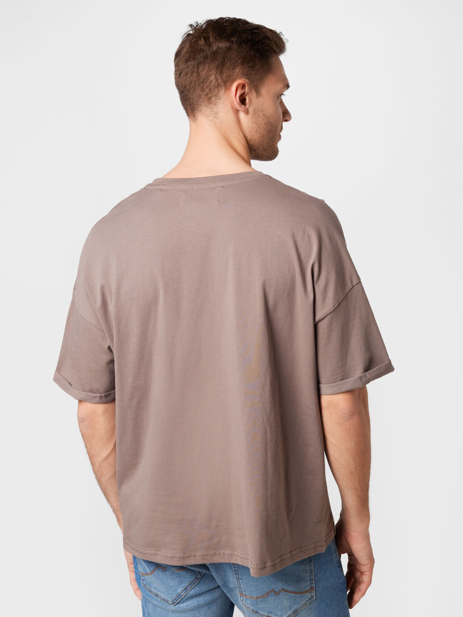 ALPHA INDUSTRIES Tricou maro cappuccino / alb murdar - Pled.ro