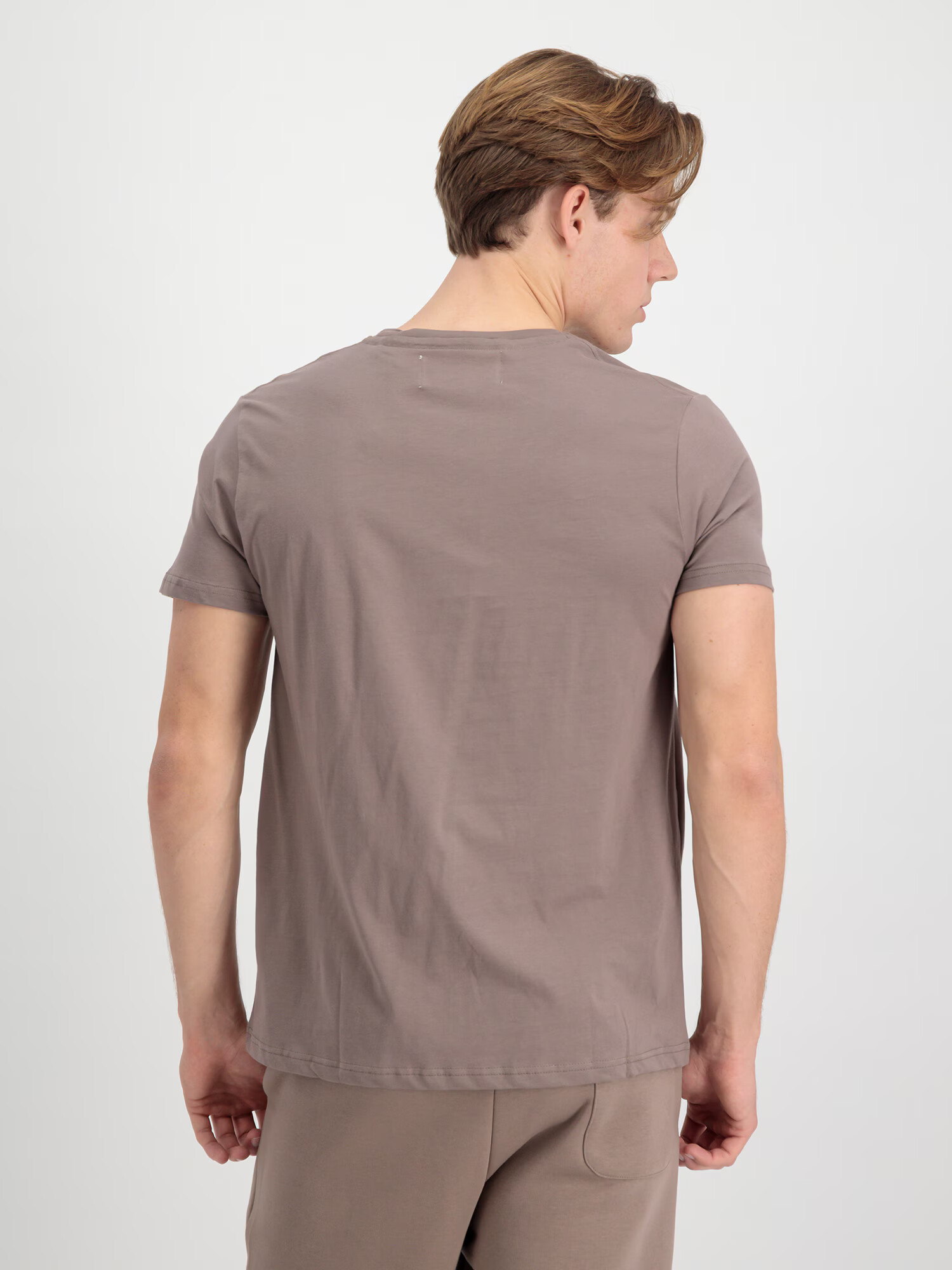 ALPHA INDUSTRIES Tricou maro deschis / alb - Pled.ro