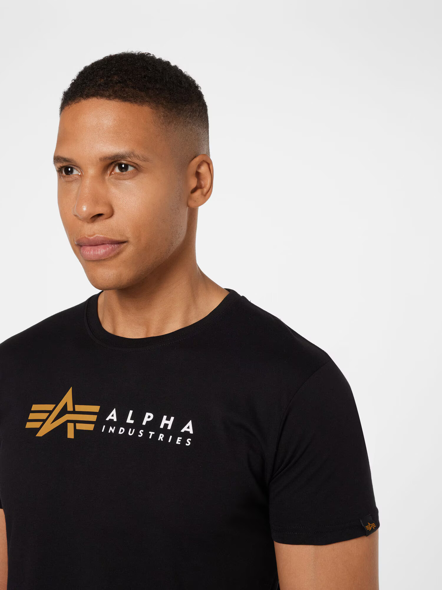 ALPHA INDUSTRIES Tricou maro deschis / negru / alb - Pled.ro