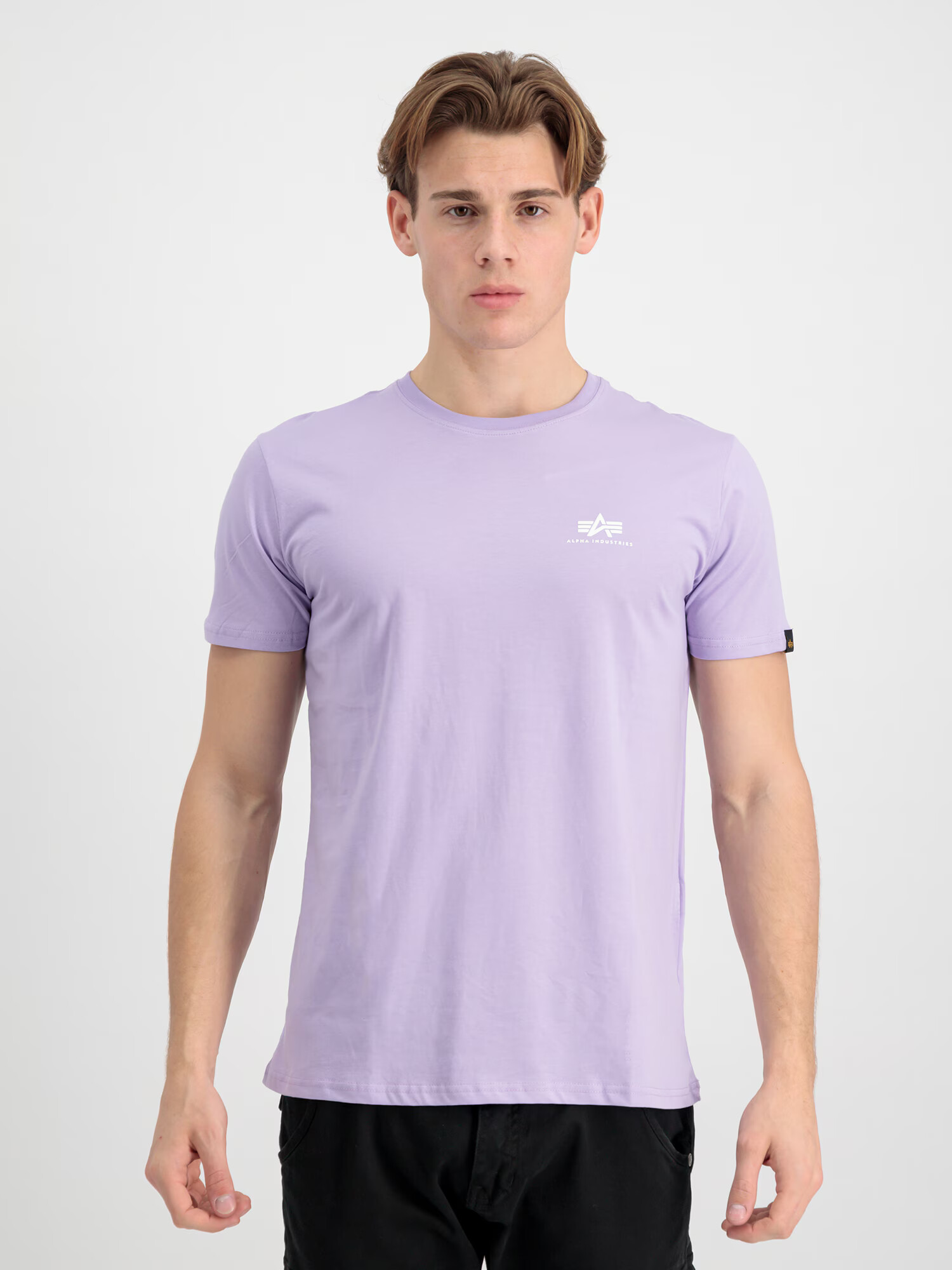 ALPHA INDUSTRIES Tricou mov pastel / alb - Pled.ro