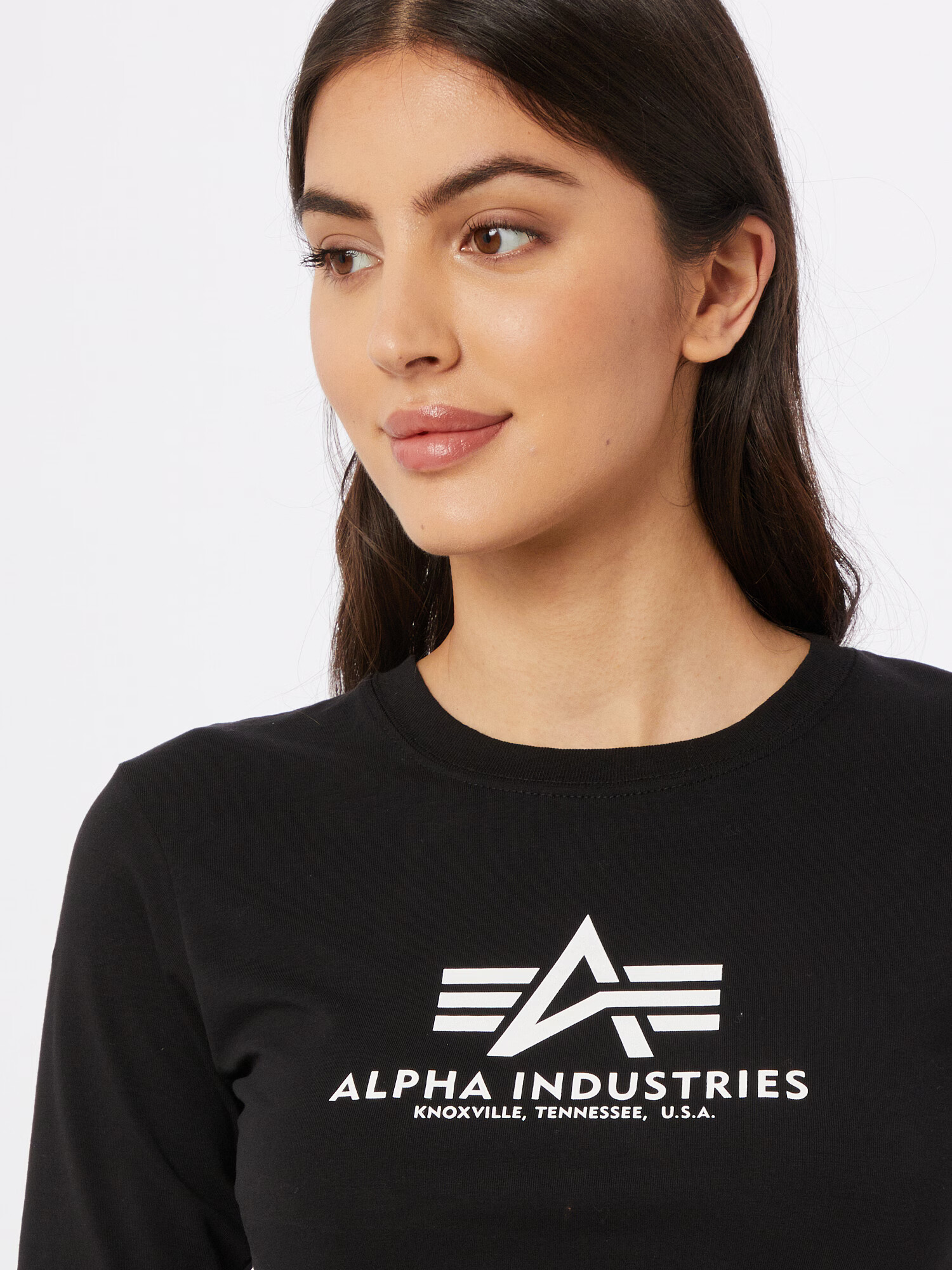 ALPHA INDUSTRIES Tricou negru / alb - Pled.ro