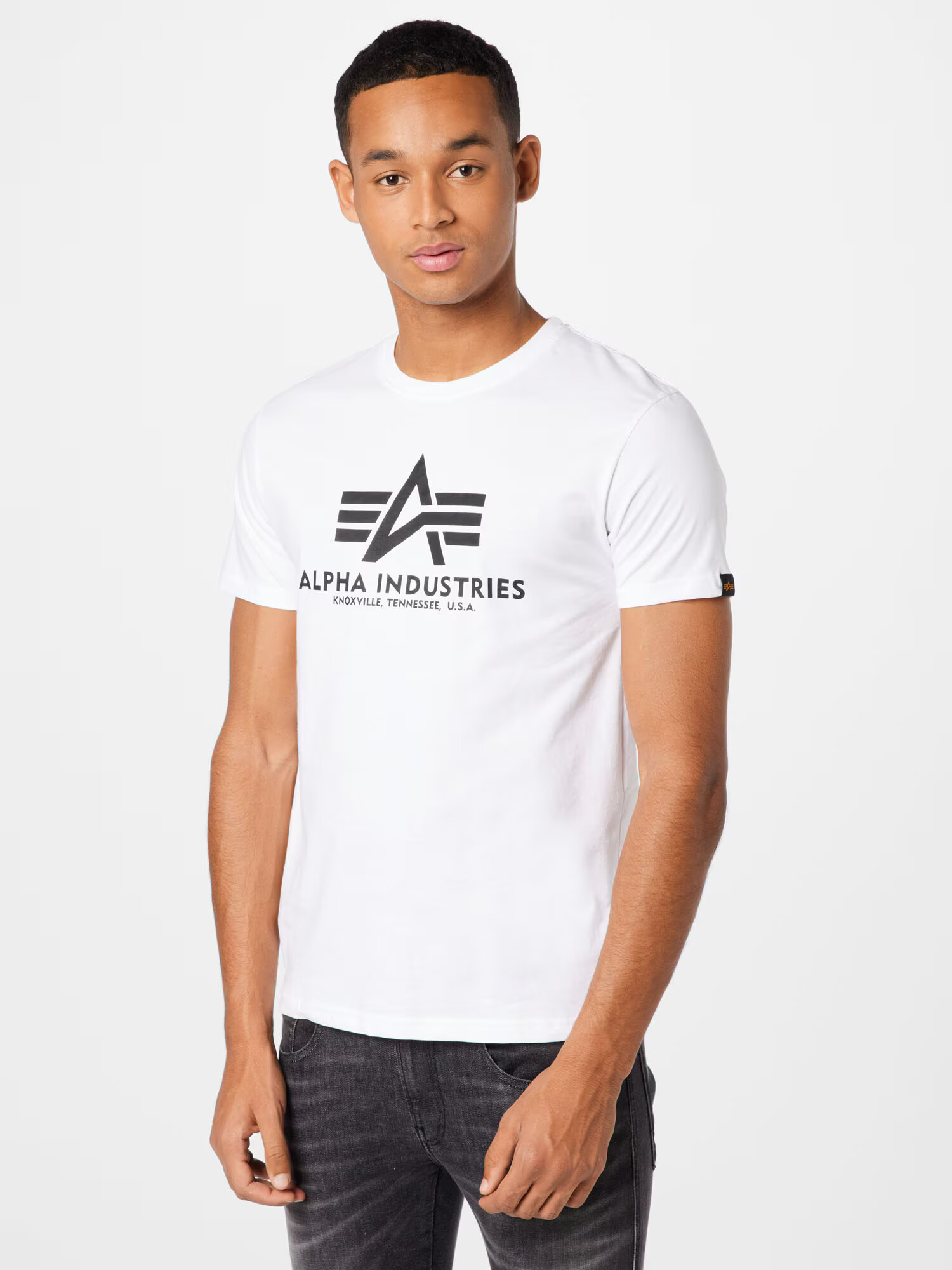 ALPHA INDUSTRIES Tricou negru / alb - Pled.ro