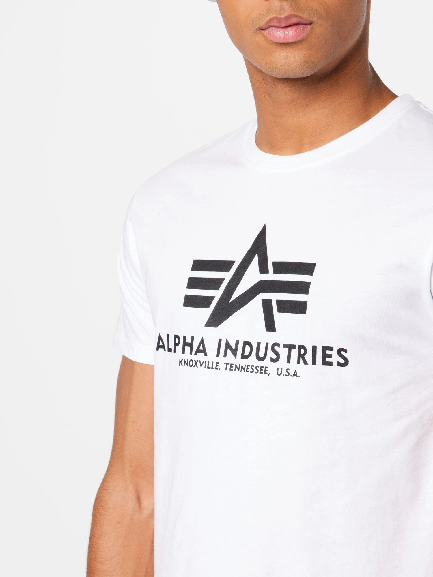 ALPHA INDUSTRIES Tricou negru / alb - Pled.ro