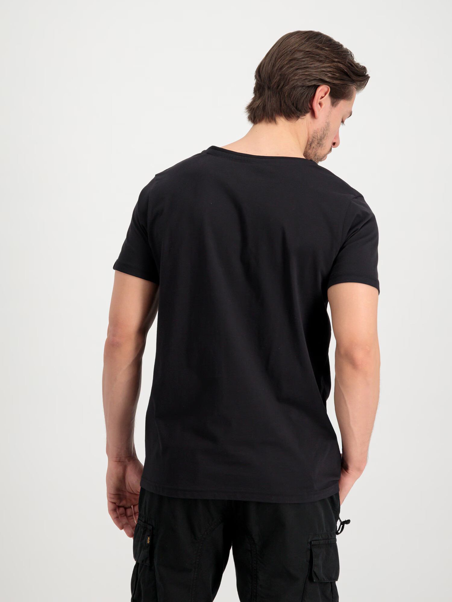 ALPHA INDUSTRIES Tricou negru / alb - Pled.ro