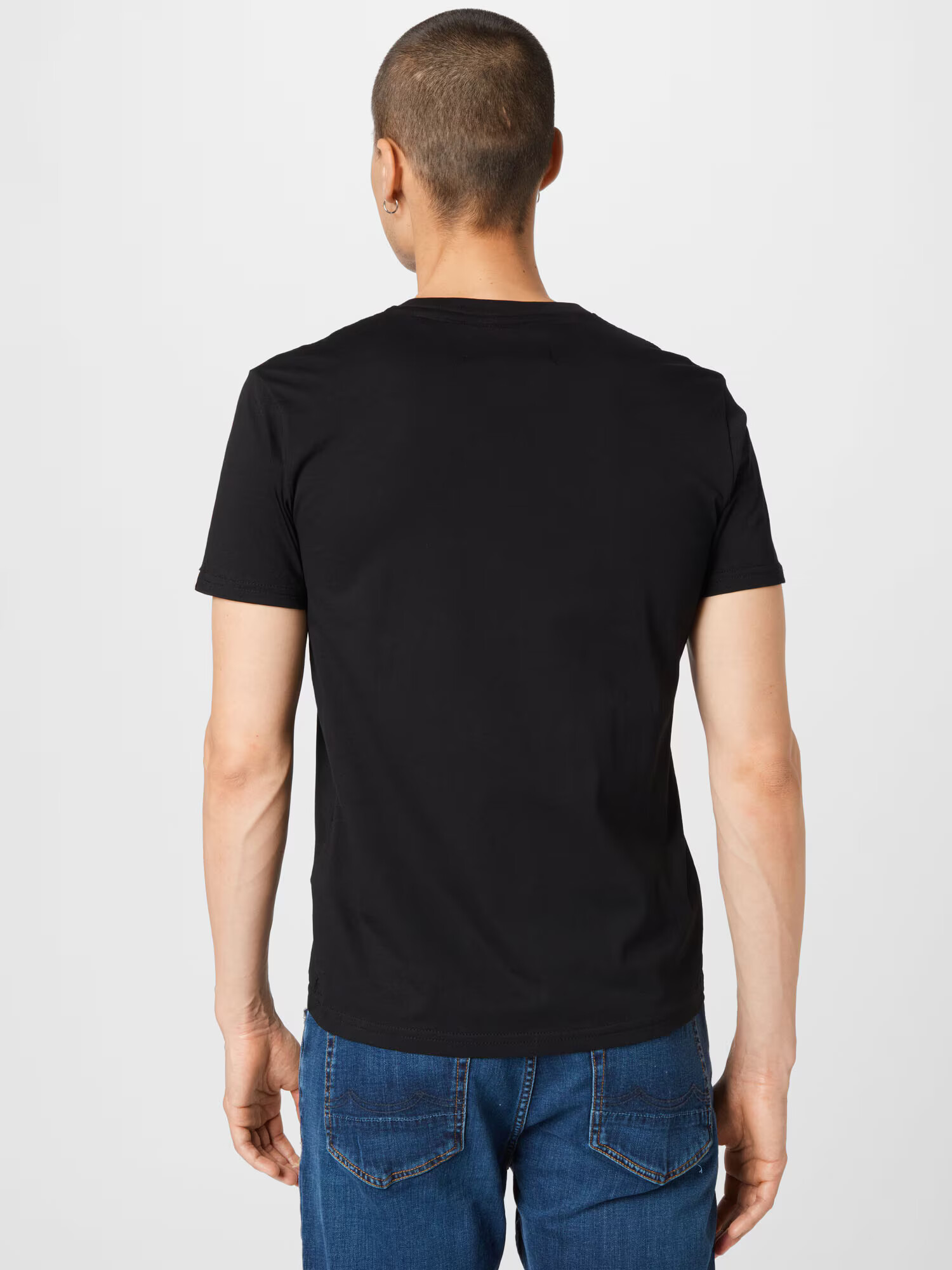 ALPHA INDUSTRIES Tricou negru / alb - Pled.ro