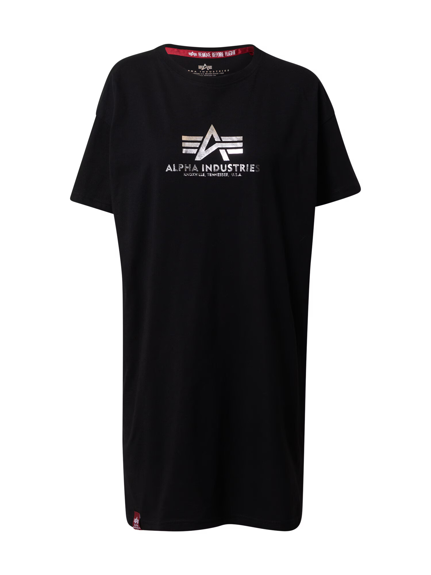 ALPHA INDUSTRIES Tricou negru / argintiu - Pled.ro