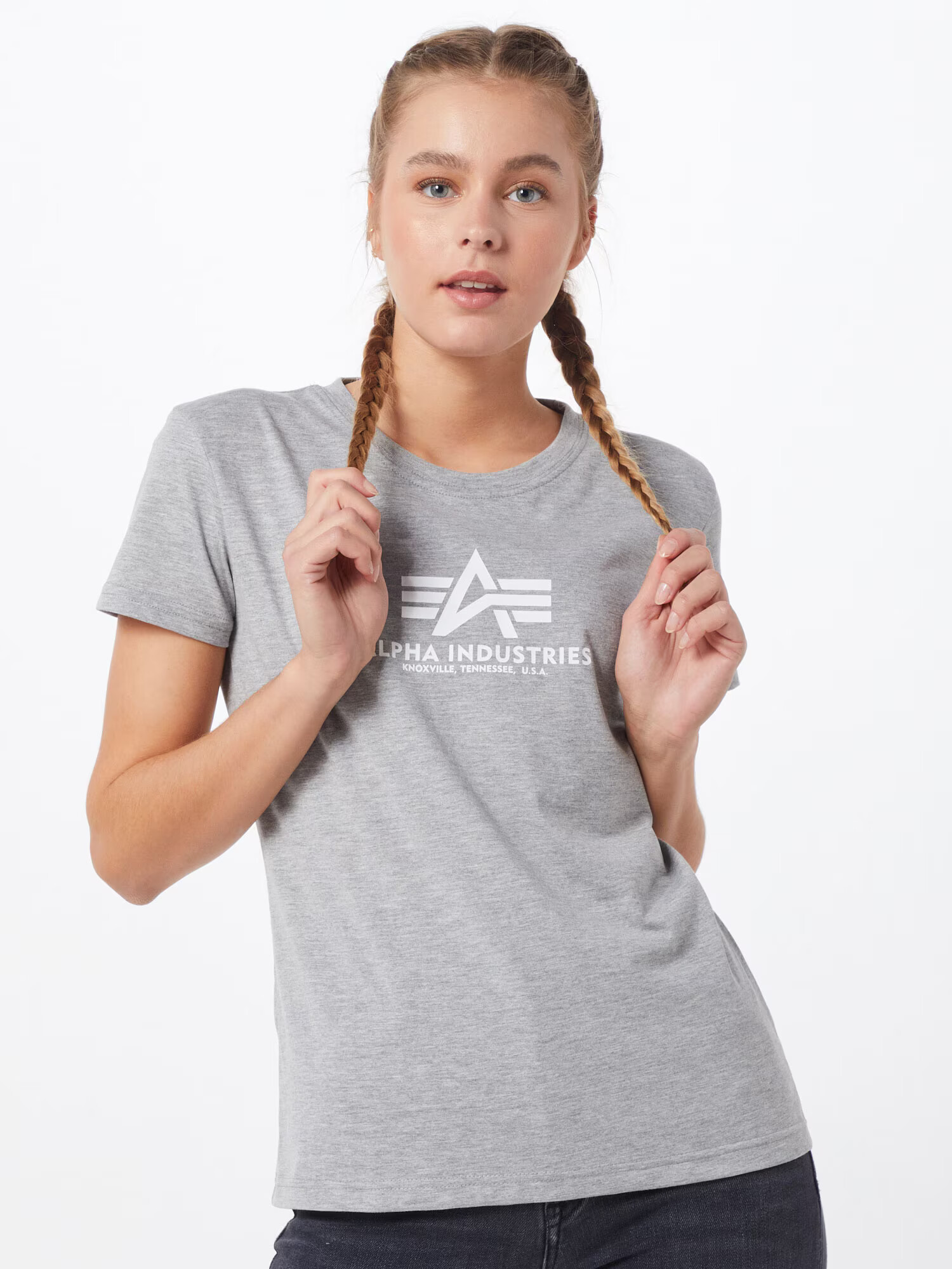 ALPHA INDUSTRIES Tricou 'New Basic T Wmn' gri - Pled.ro