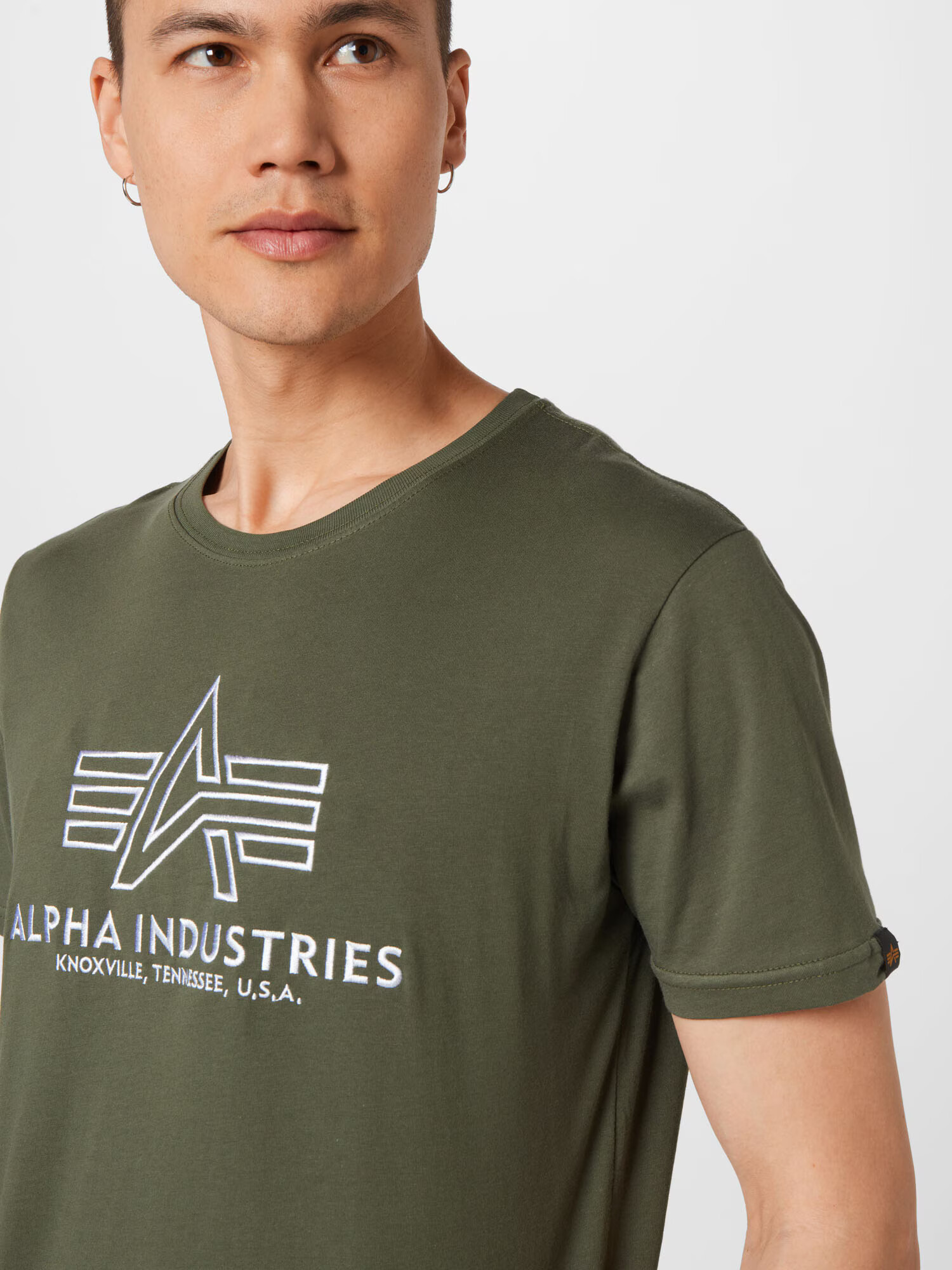 ALPHA INDUSTRIES Tricou oliv / alb - Pled.ro