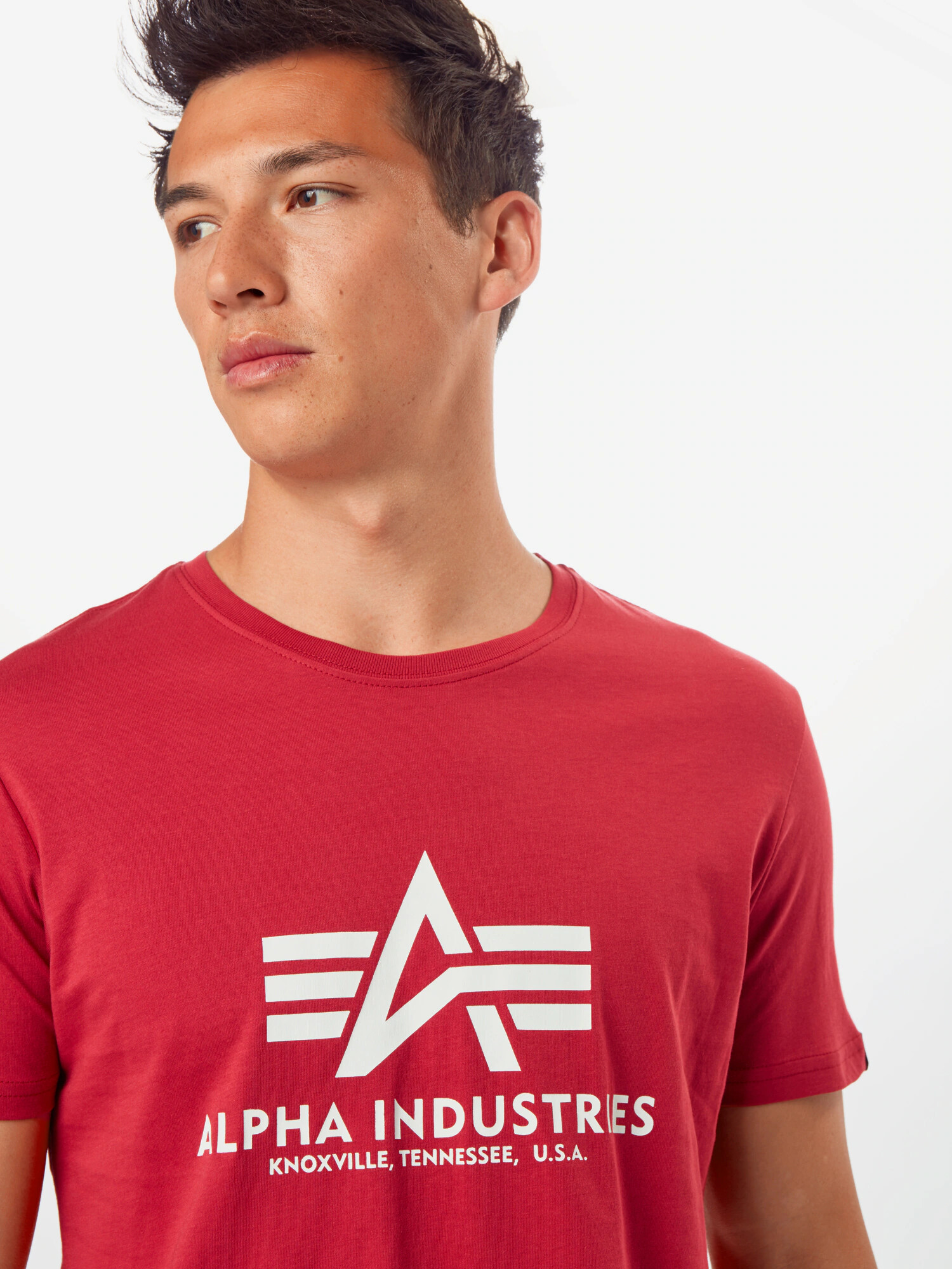 ALPHA INDUSTRIES Tricou roșu / alb - Pled.ro