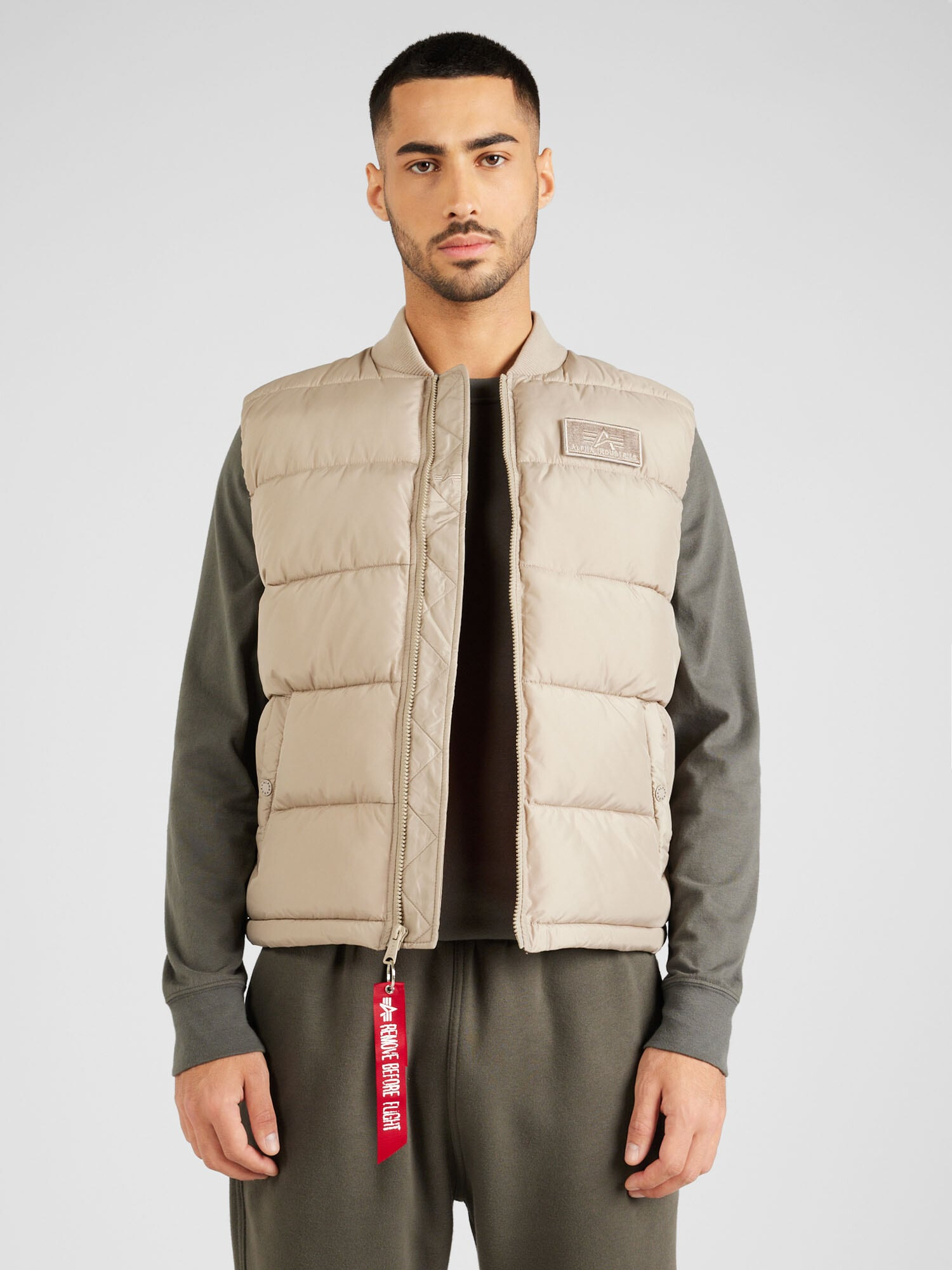 ALPHA INDUSTRIES Vestă bej deschis / roșu / alb - Pled.ro