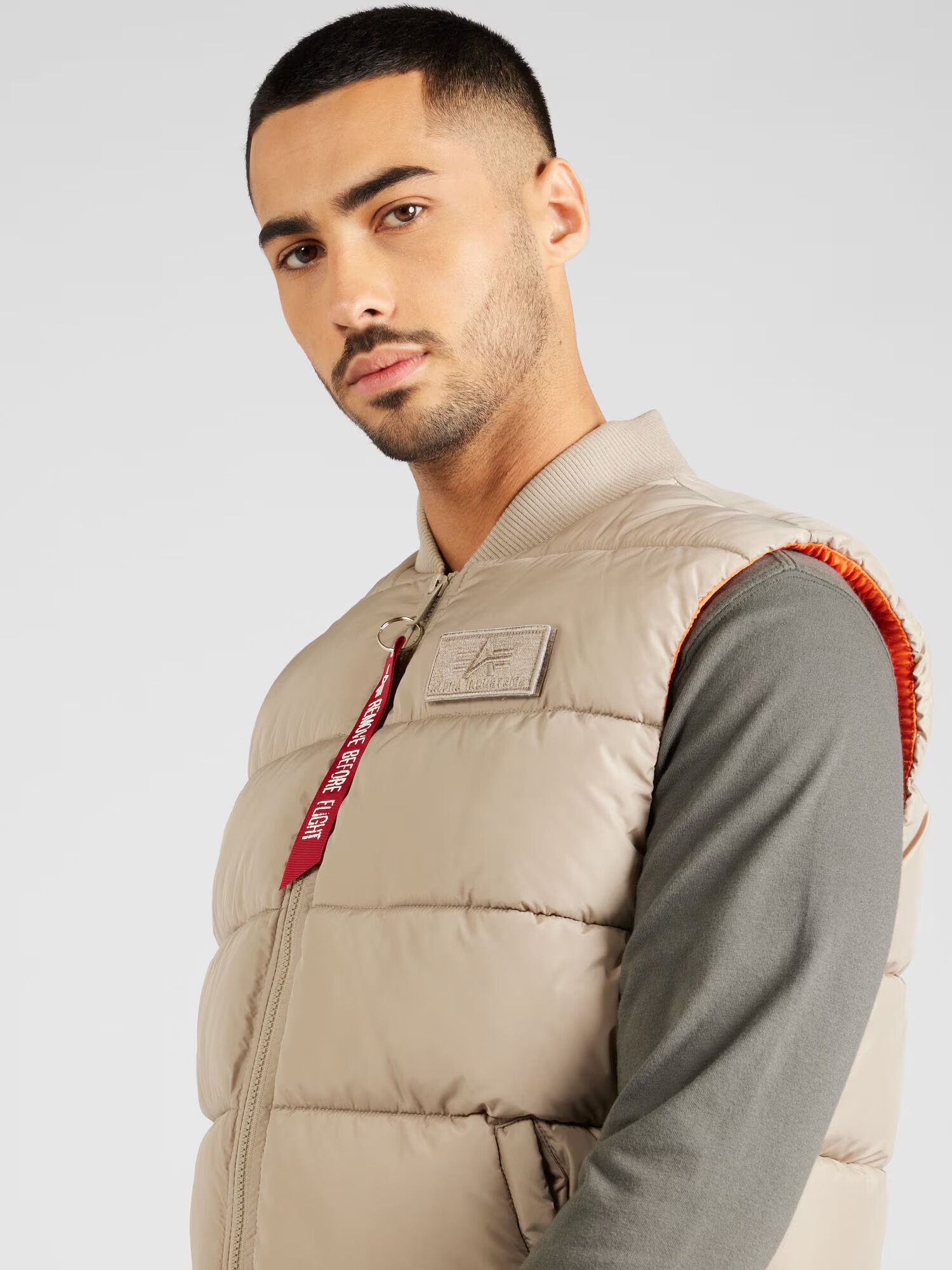 ALPHA INDUSTRIES Vestă bej deschis / roșu / alb - Pled.ro