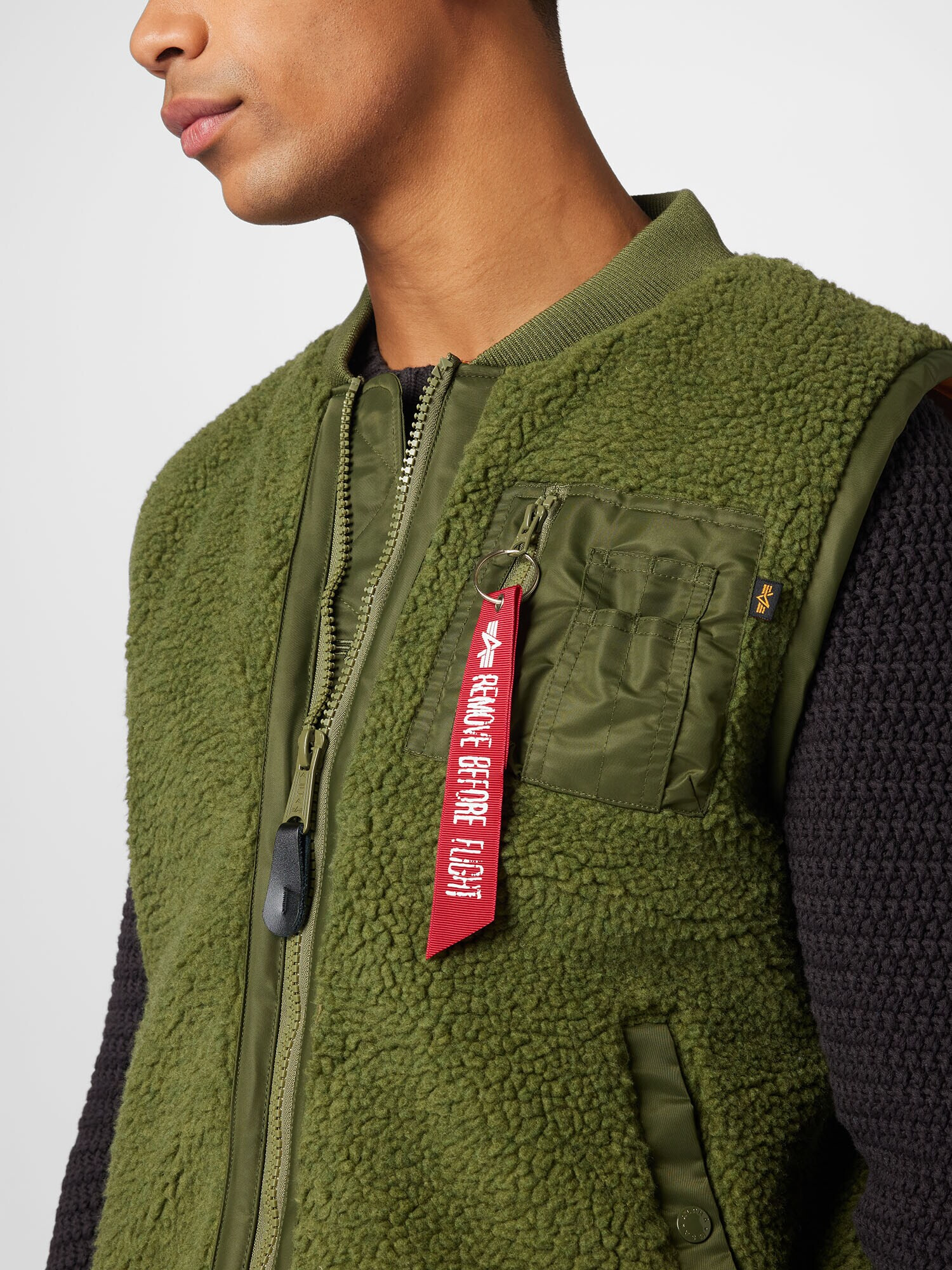 ALPHA INDUSTRIES Vestă verde / roșu / alb - Pled.ro