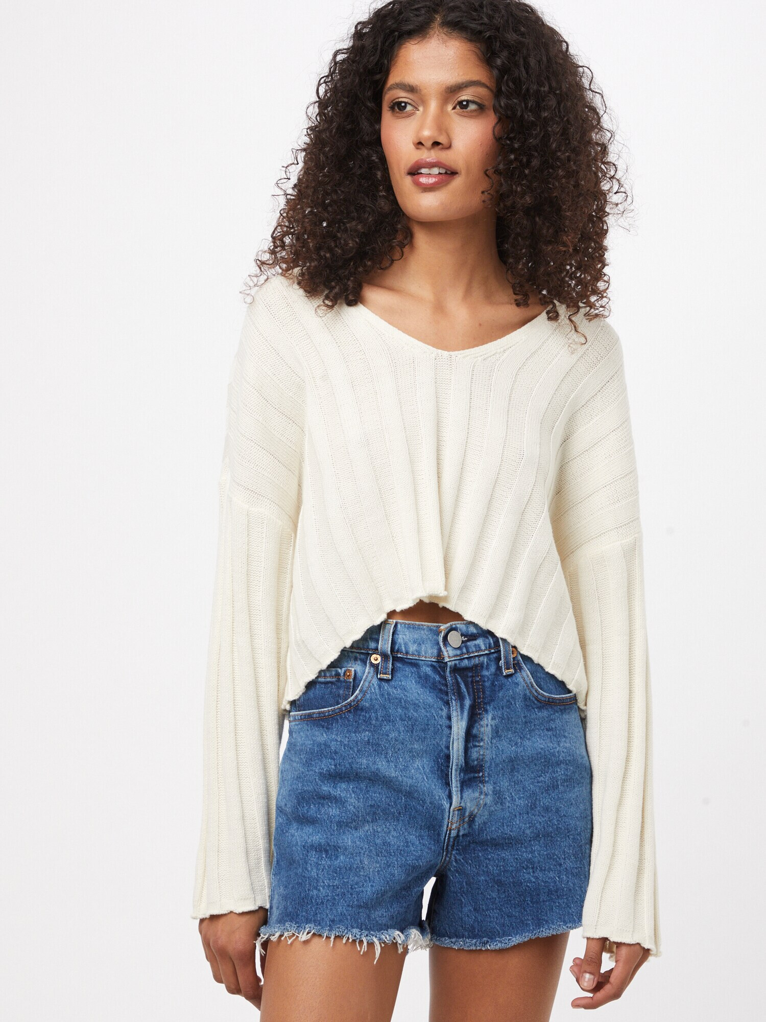 American Eagle Pulover crem - Pled.ro