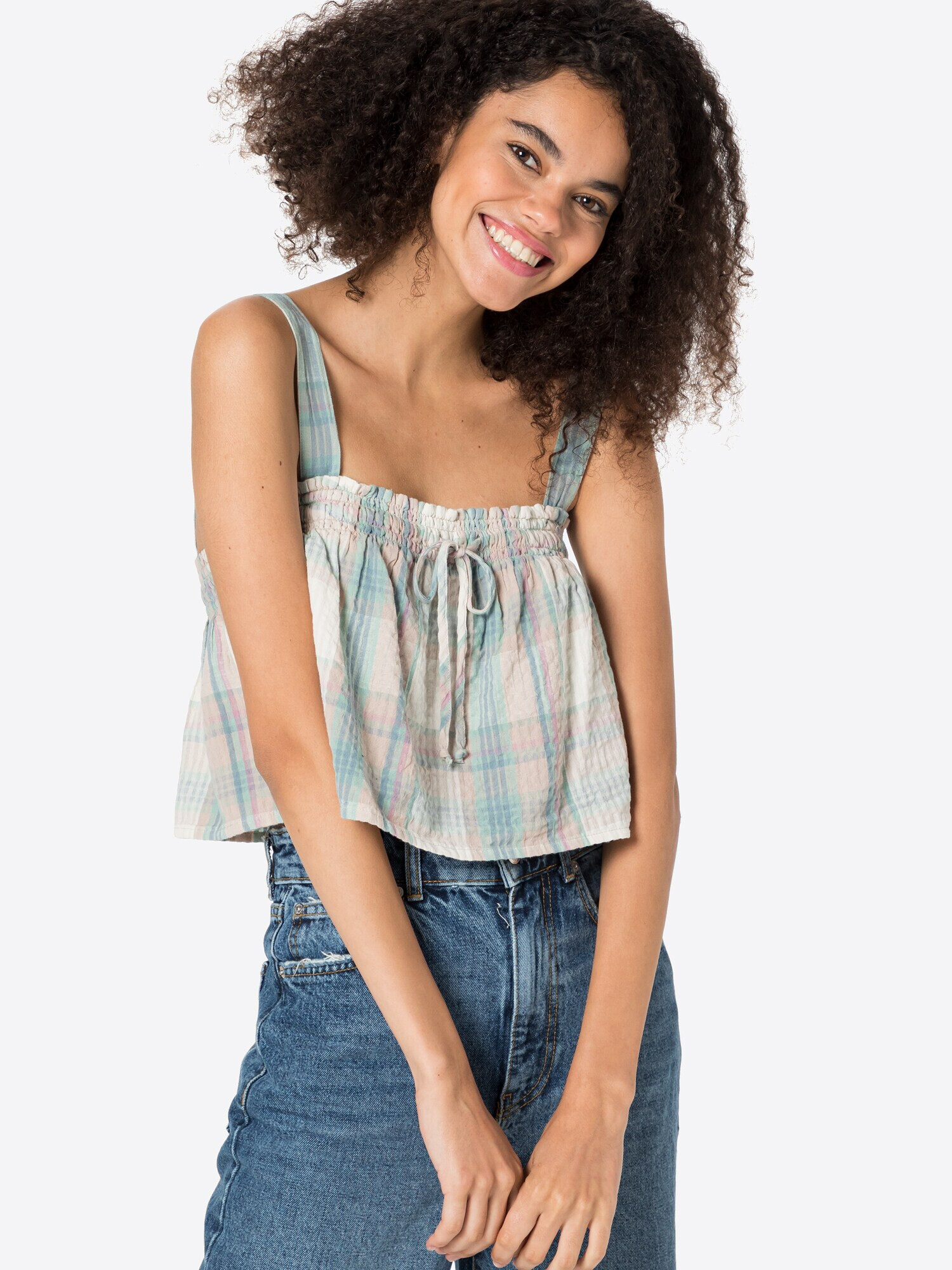 American Eagle Top albastru deschis / roz / roz pal / alb - Pled.ro