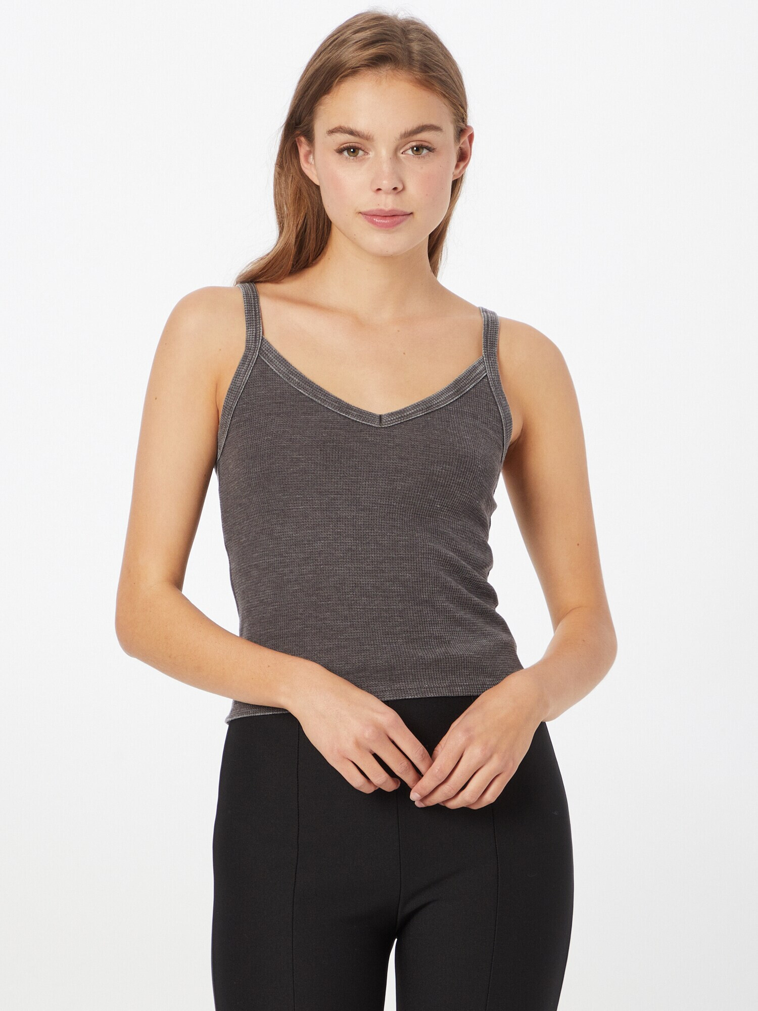 American Eagle Top brodat gri amestecat - Pled.ro