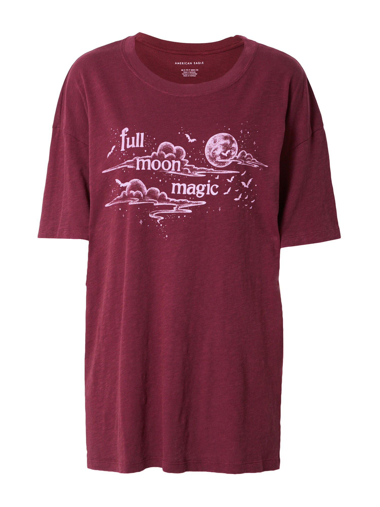 American Eagle Tricou roșu burgundy / alb - Pled.ro