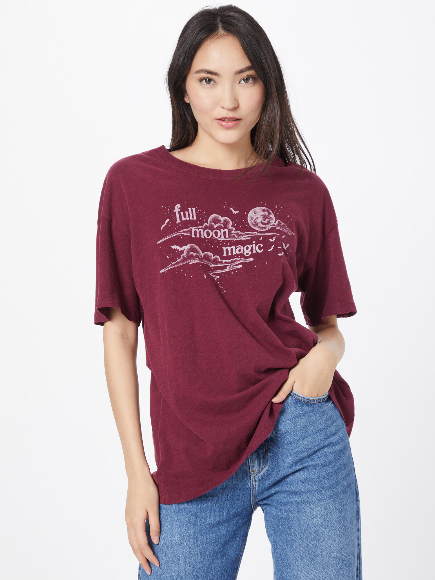 American Eagle Tricou roșu burgundy / alb - Pled.ro