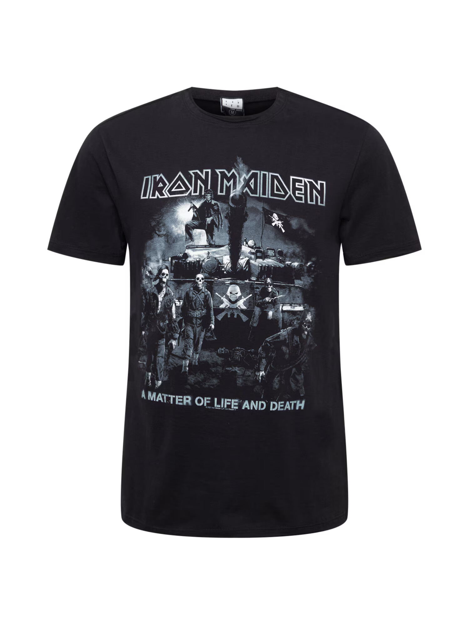 AMPLIFIED Tricou 'IRON MAIDEN MATTER OF LIFE OR DEATH' negru / alb - Pled.ro