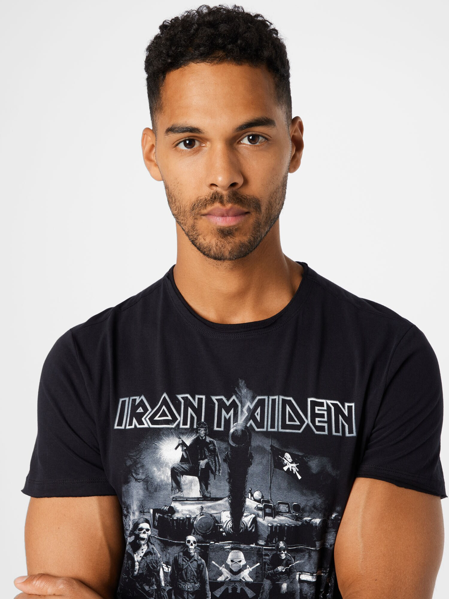 AMPLIFIED Tricou 'IRON MAIDEN MATTER OF LIFE OR DEATH' negru / alb - Pled.ro